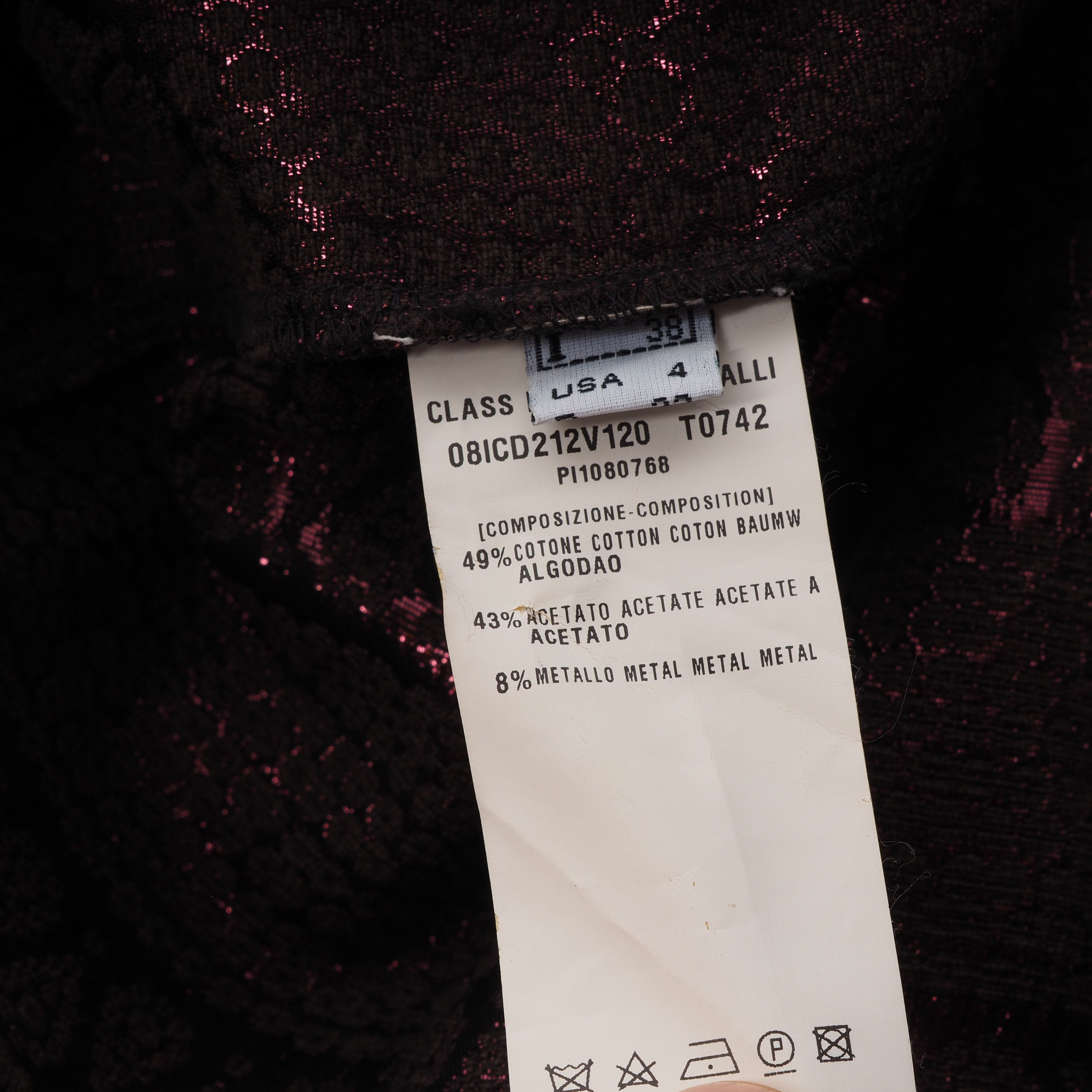 Roberto Cavalli Roberto Cavalli Class Vintage Jacquard Belted Lace Dress Size XS / US 0-2 / IT 36-38 - 7 Thumbnail