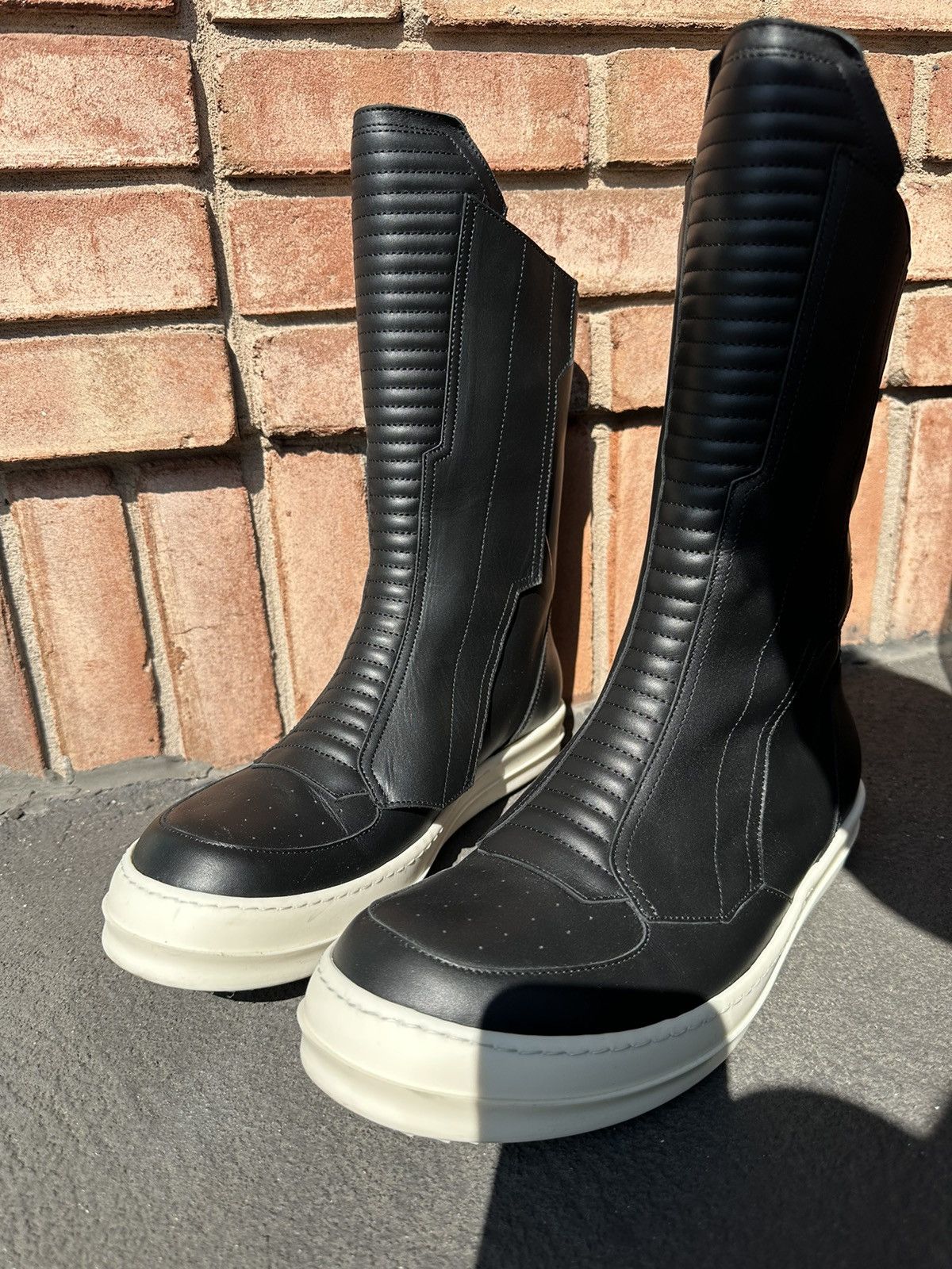 Rick Owens Rick Owens Hi Top Laceless DUNKS Moto sneaks 44 Size US 11 / EU 44 - 2 Thumbnail