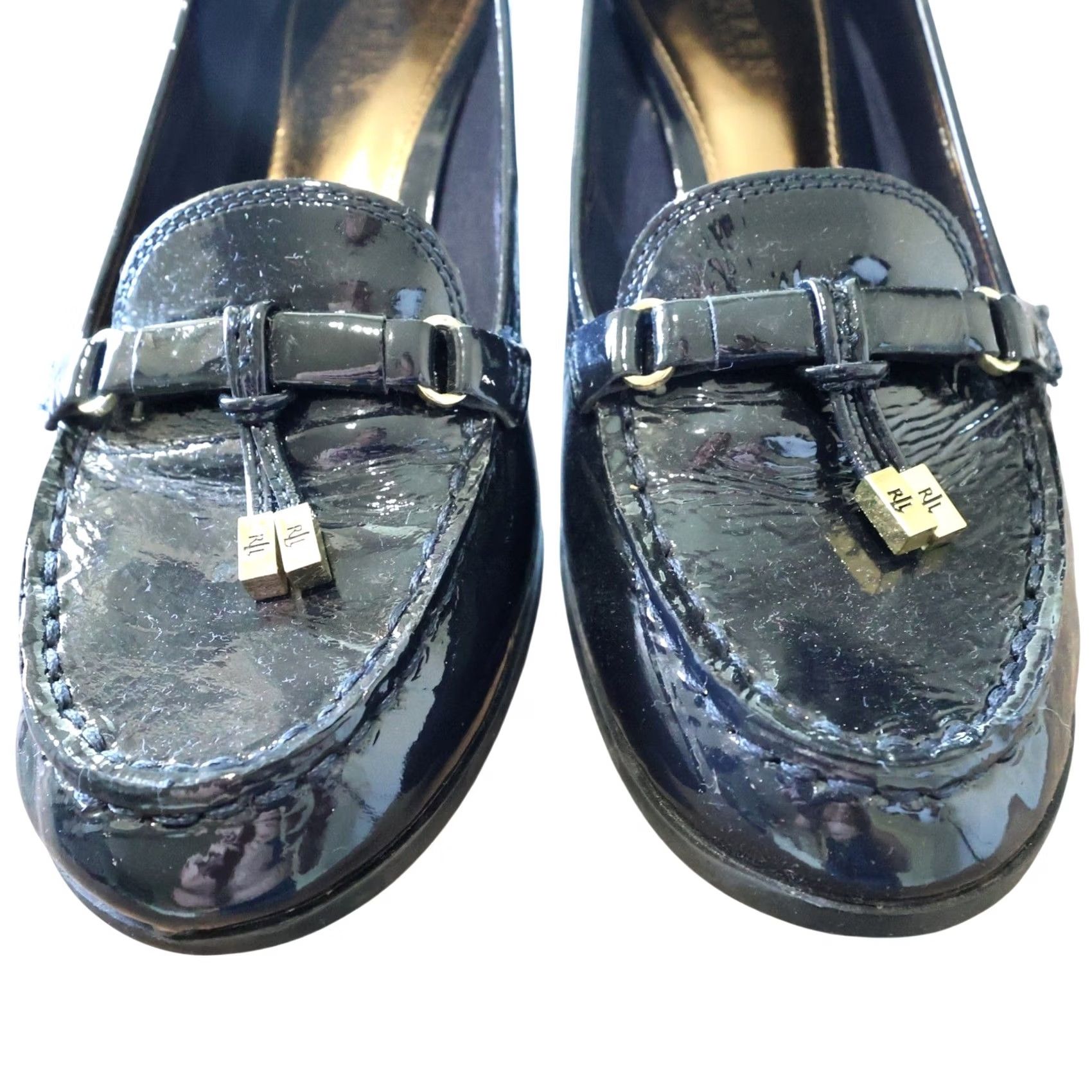 Ralph Lauren Lauren Ralph Lauren Loafers Womens 10 Navy Patent Suede Wedge Rory Size US 8 / IT 38 - 4 Thumbnail