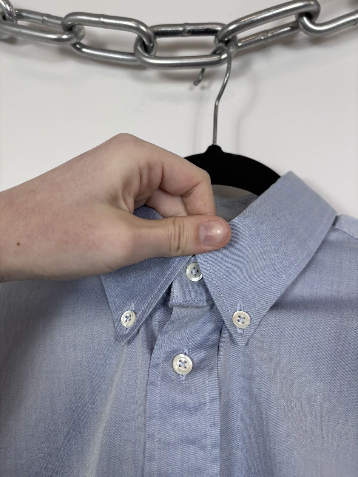 Trussardi Trussardi Vintage Men’s Light Blue Short Sleeve Shirt Size US M / EU 48-50 / 2 - 5 Thumbnail