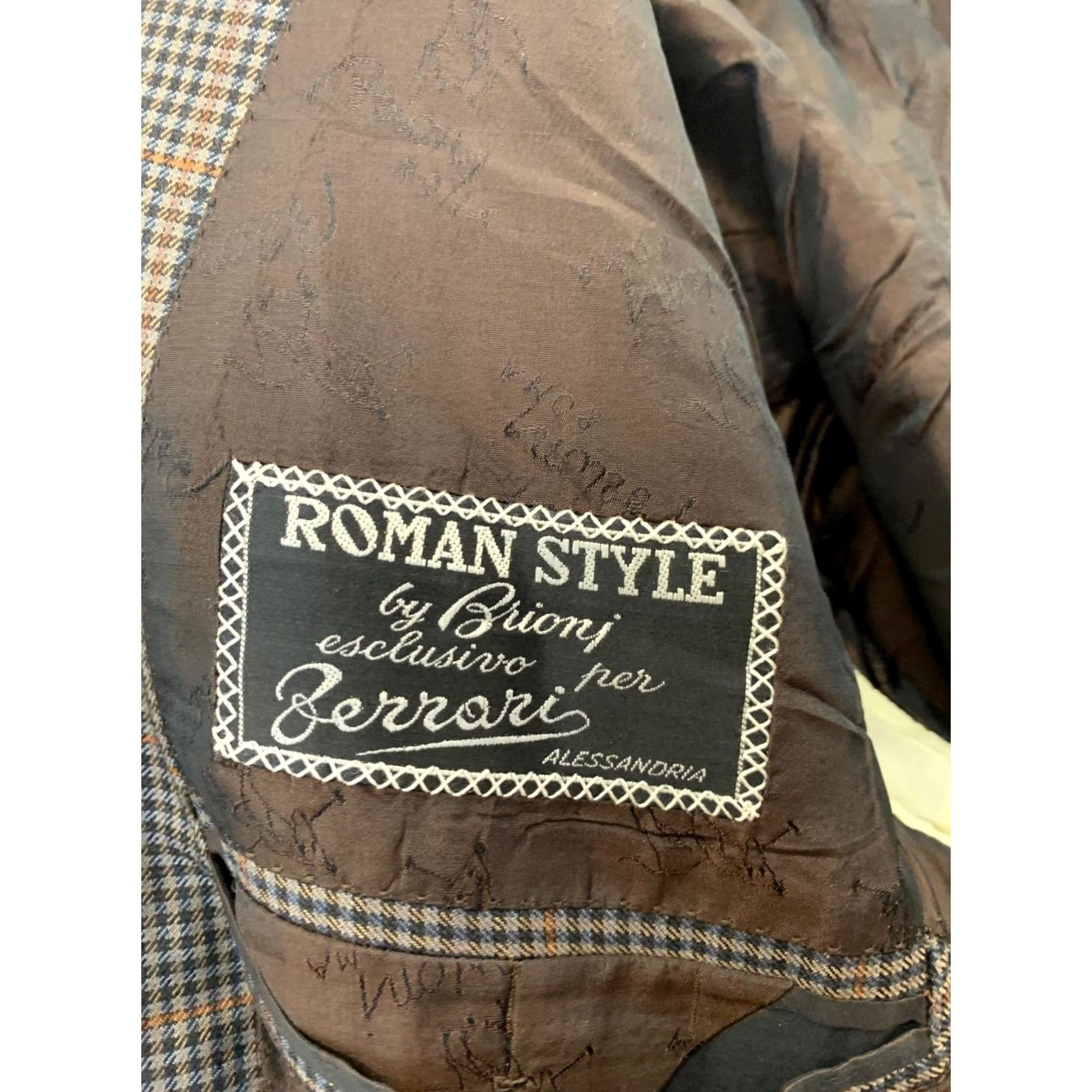 Brioni BRIONI Roman Style Blazer Sport Coat Ferrari 46R Brown Plaid Silk Cashmere 2 Piece Men Size 46R - 5 Thumbnail