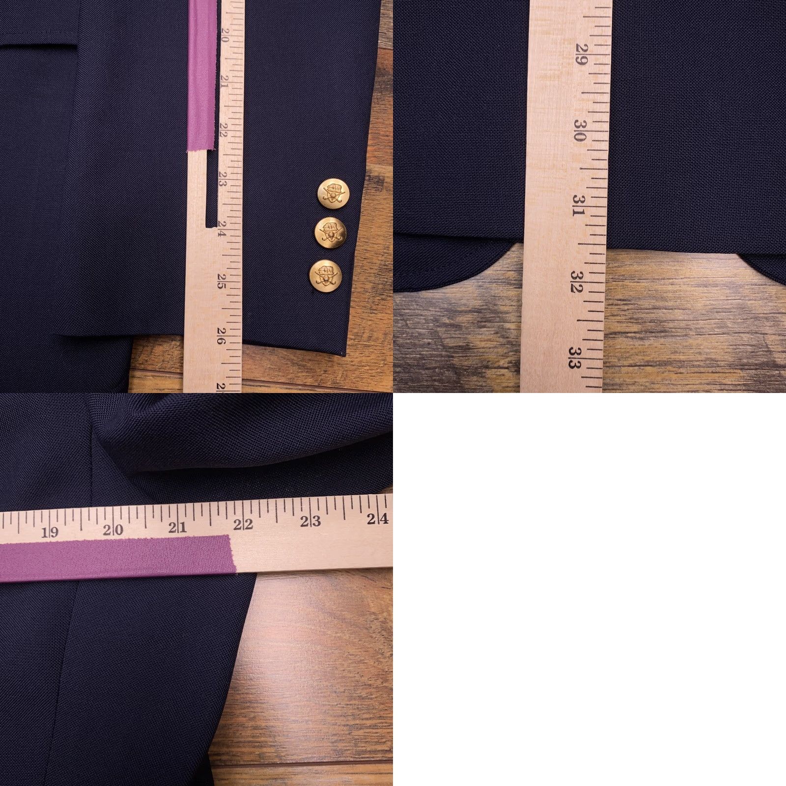 Hart Schaffner Marx Vintage Hart Schaffner Marx Sport Coat 42 Long Navy Gold Buttons Blazer Big? Size 42R - 9 Thumbnail
