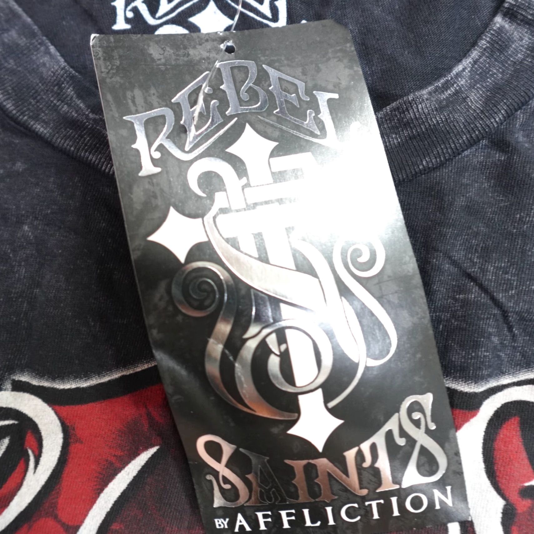 Affliction Rebel Saints Shirt 2XL Gray Day of the Dead Affliction NEW Shirt Mens Crew Neck Short Sleeve Pullover Graphic Print Basic T-Shirt Size US XXL / EU 58 / 5 - 2 Thumbnail