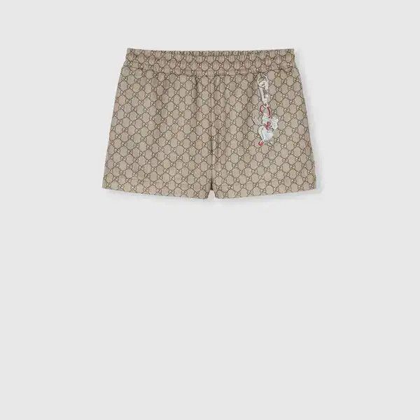 Gucci o1la5ras0426 Printed Technical Jersey Shorts in Beige Size 26" / US 2 / IT 38 - 1 Thumbnail