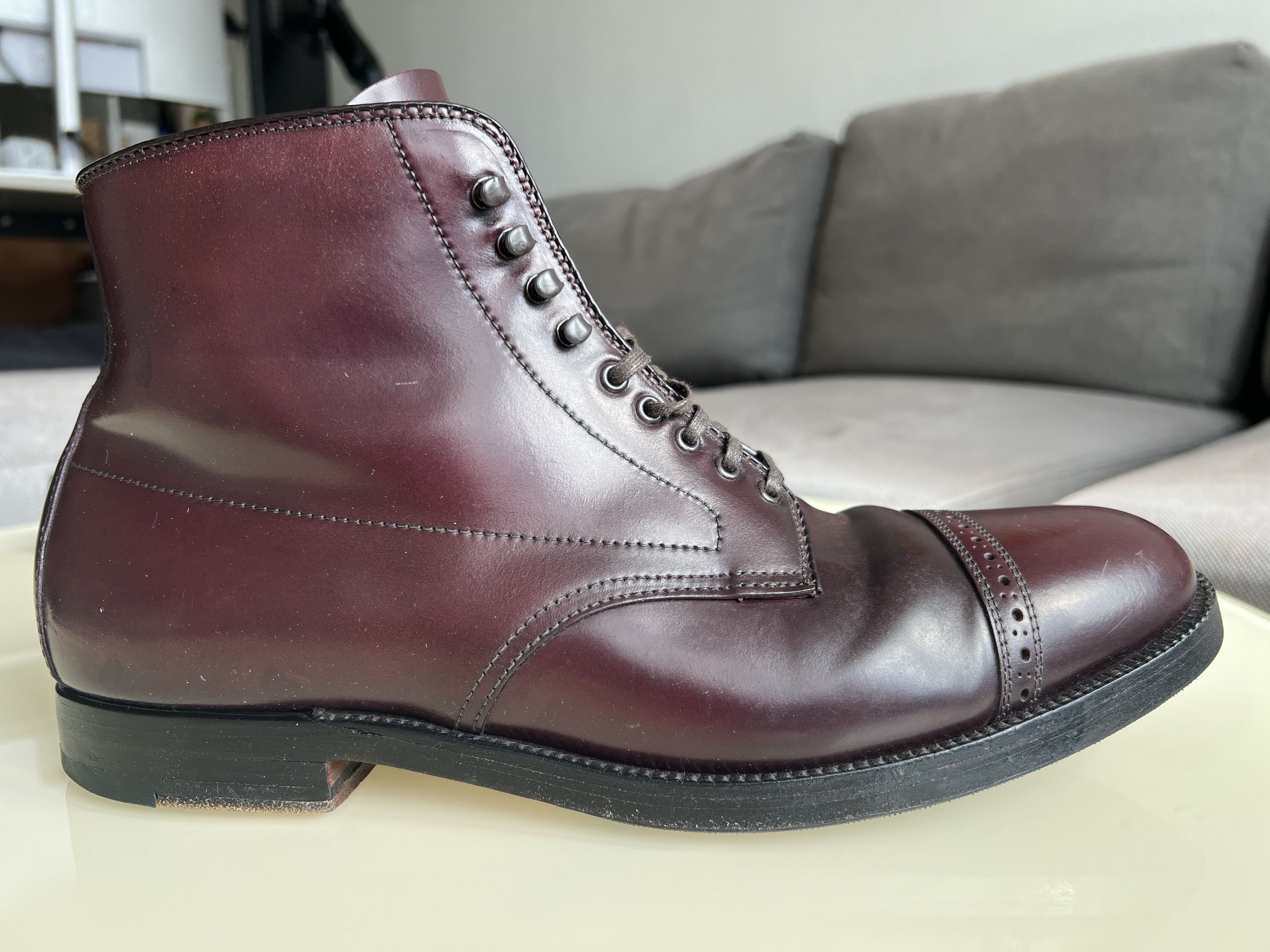 Alden × J.Crew Alden 39628H Color 8 Shell Cordovan Cap Toe Boots Size US 11 / EU 44 - 7 Thumbnail