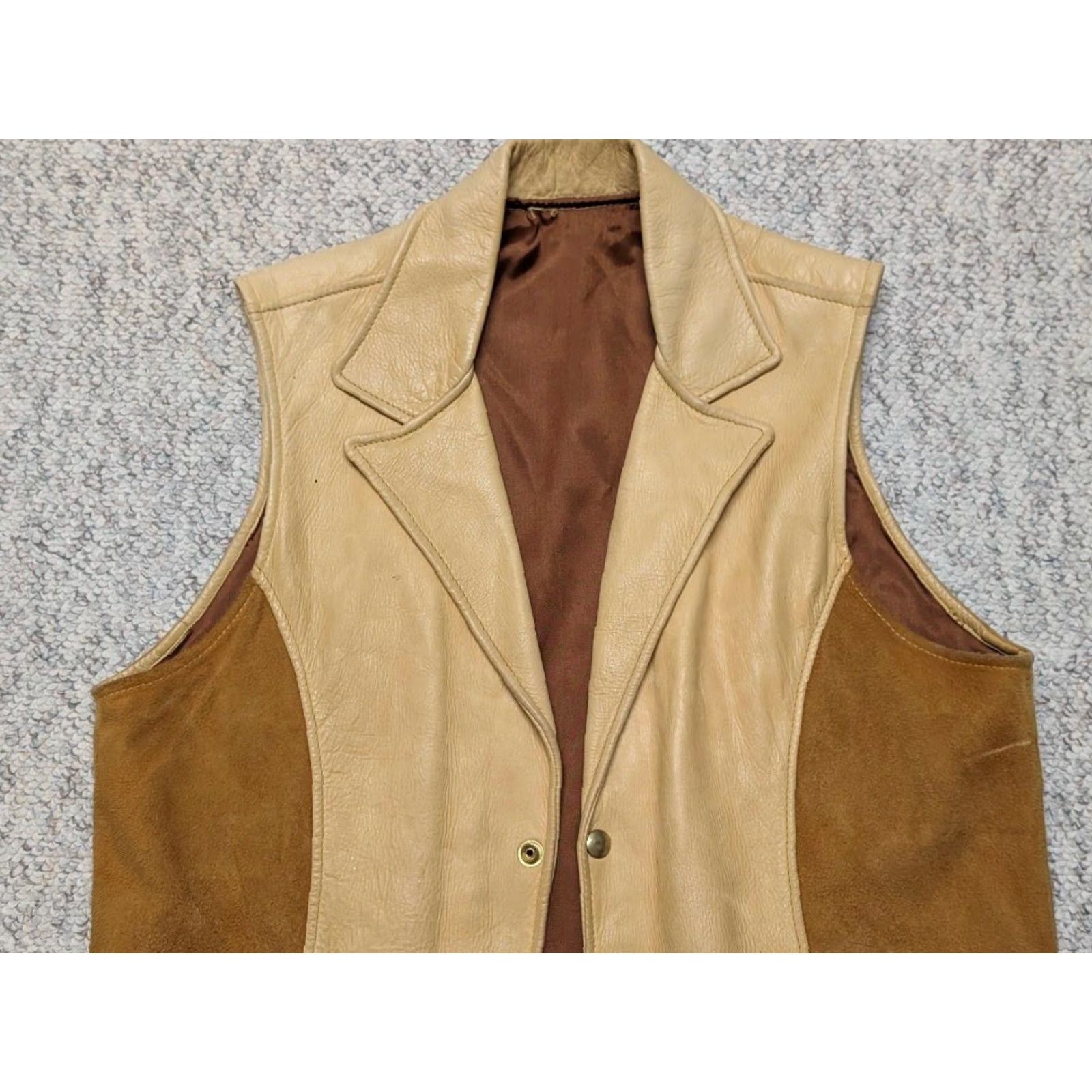 Vintage VINTAGE Spokeanw Glove Tanning Co leather vest Vest Men S Brown Lapel Cowboy Snap 38 deerskin Western vintage handcrafted deerskin vest 38 CUSTOM Size US S / EU 44-46 / 1 - 5 Thumbnail