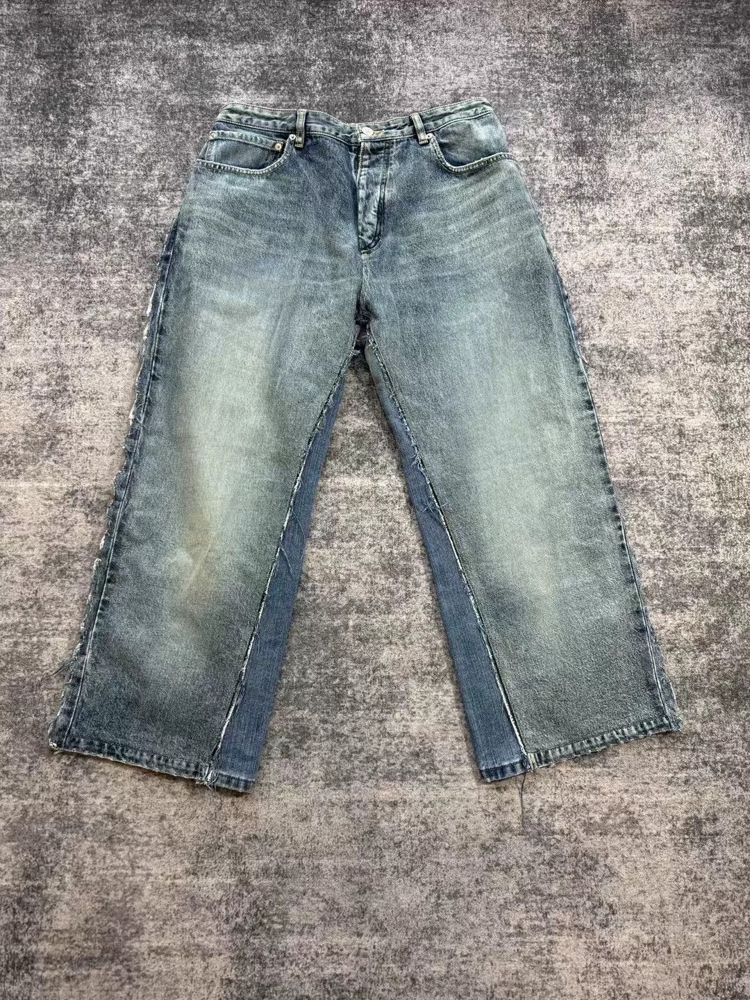Balenciaga Balenciaga Denim Spliced Sweatpants Size US 26 / EU 42 - 1 Thumbnail
