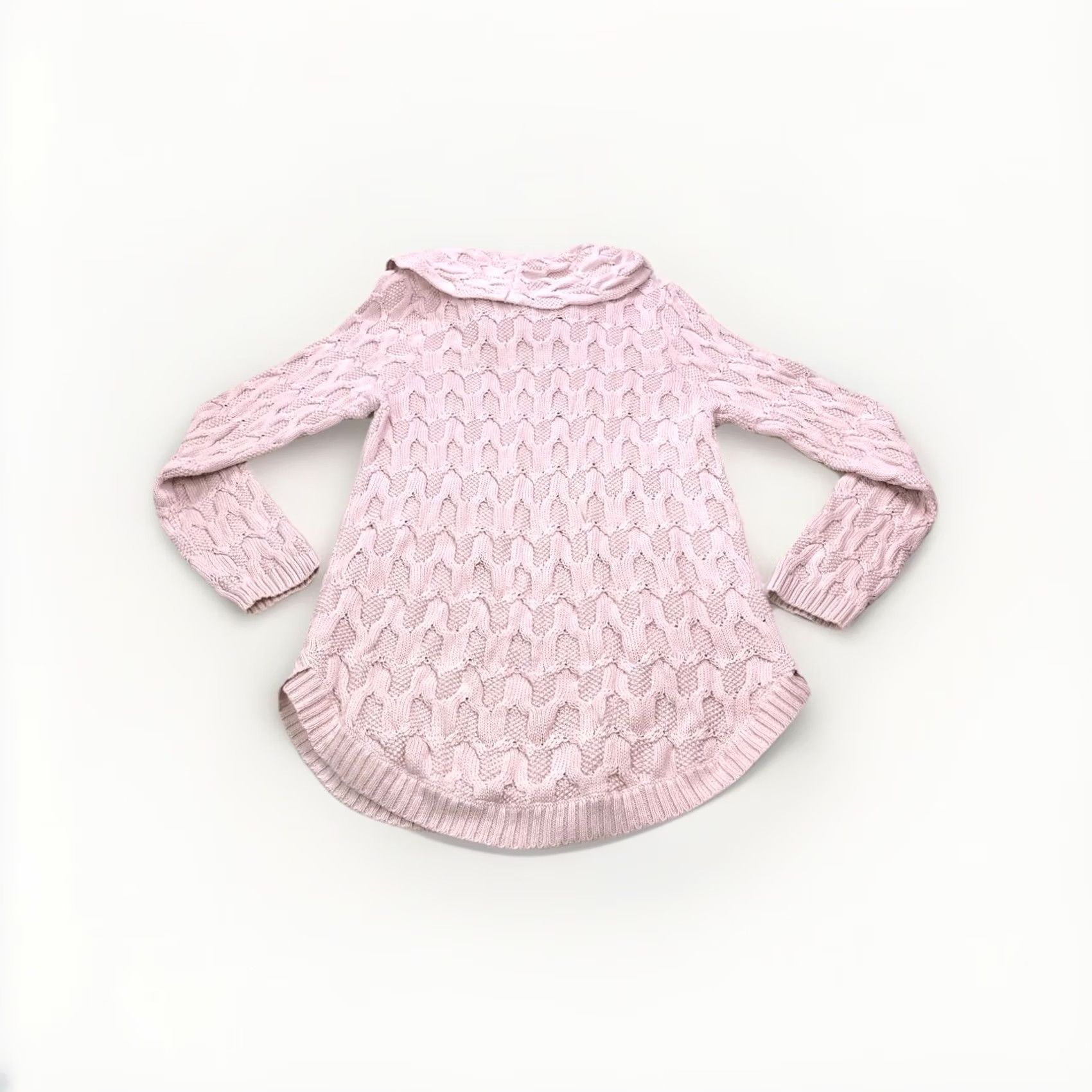 Pinko VINTAGE Jeanne Pierre Pink Knit Tunic Sweater Cowl Crochet 90s 100% Cotton Size L Womens Size L / US 10 / IT 46 - 7 Thumbnail
