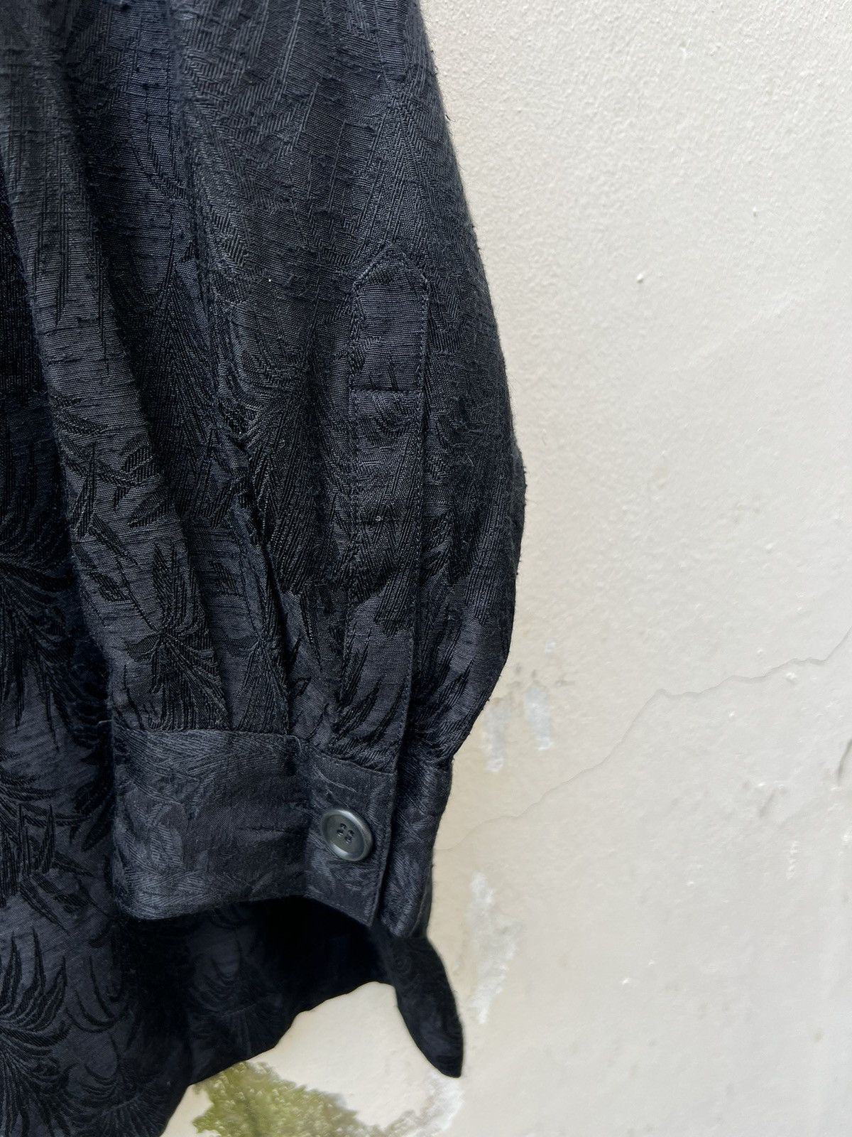 Johnbull Vintage 80s John Bull Zou Zou Raw Silk Black Jacquard Shirt Size US XL / EU 56 / 4 - 8 Thumbnail
