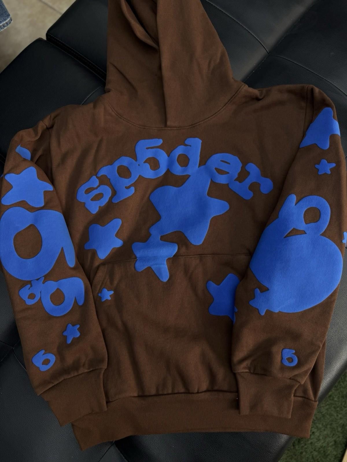 Sp5der Sp5der Worldwide Brown/Blue Hoodie Size (S) (NEW) Size US S / EU 44-46 / 1 - 2 Thumbnail