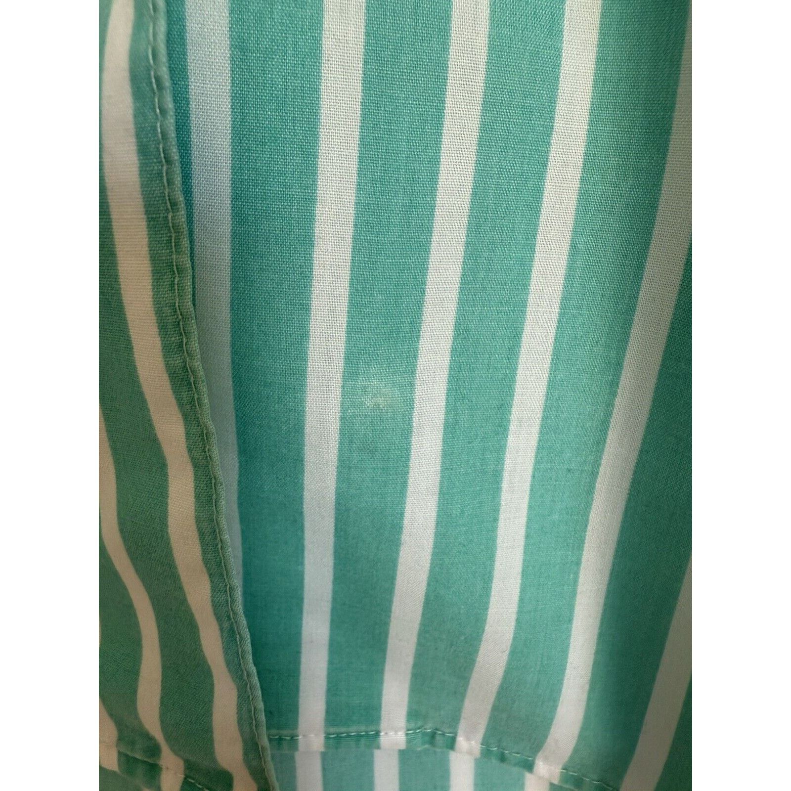 Other 80's Womens Vintage Aqua Striped Coastal Button Down T-Shirt Size XL / US 12-14 / IT 48-50 - 4 Thumbnail