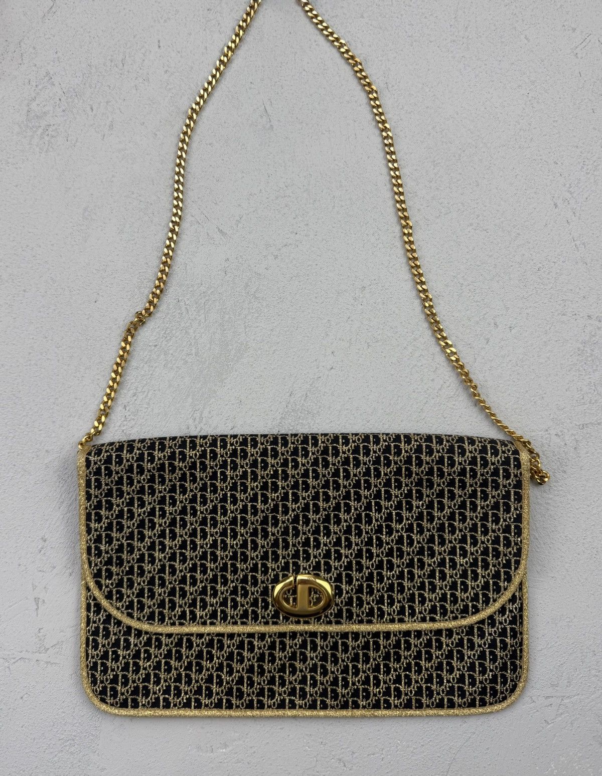 Dior Christian Dior Vintage Shoulder Bag – Monogram Gold & Black Size ONE SIZE - 2 Thumbnail