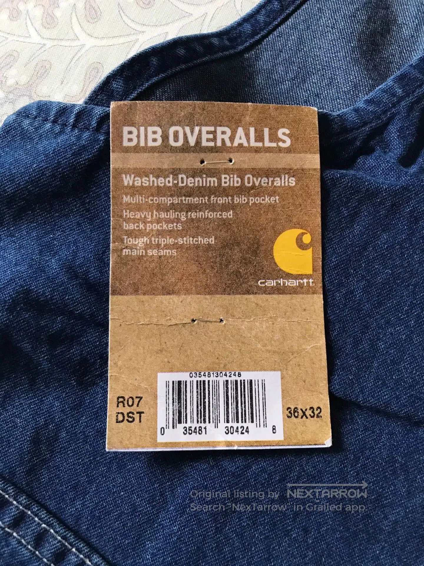 Carhartt Carhartt R07 Washed Denim Overalls W36L32. Size US 36 / EU 52 - 8 Thumbnail