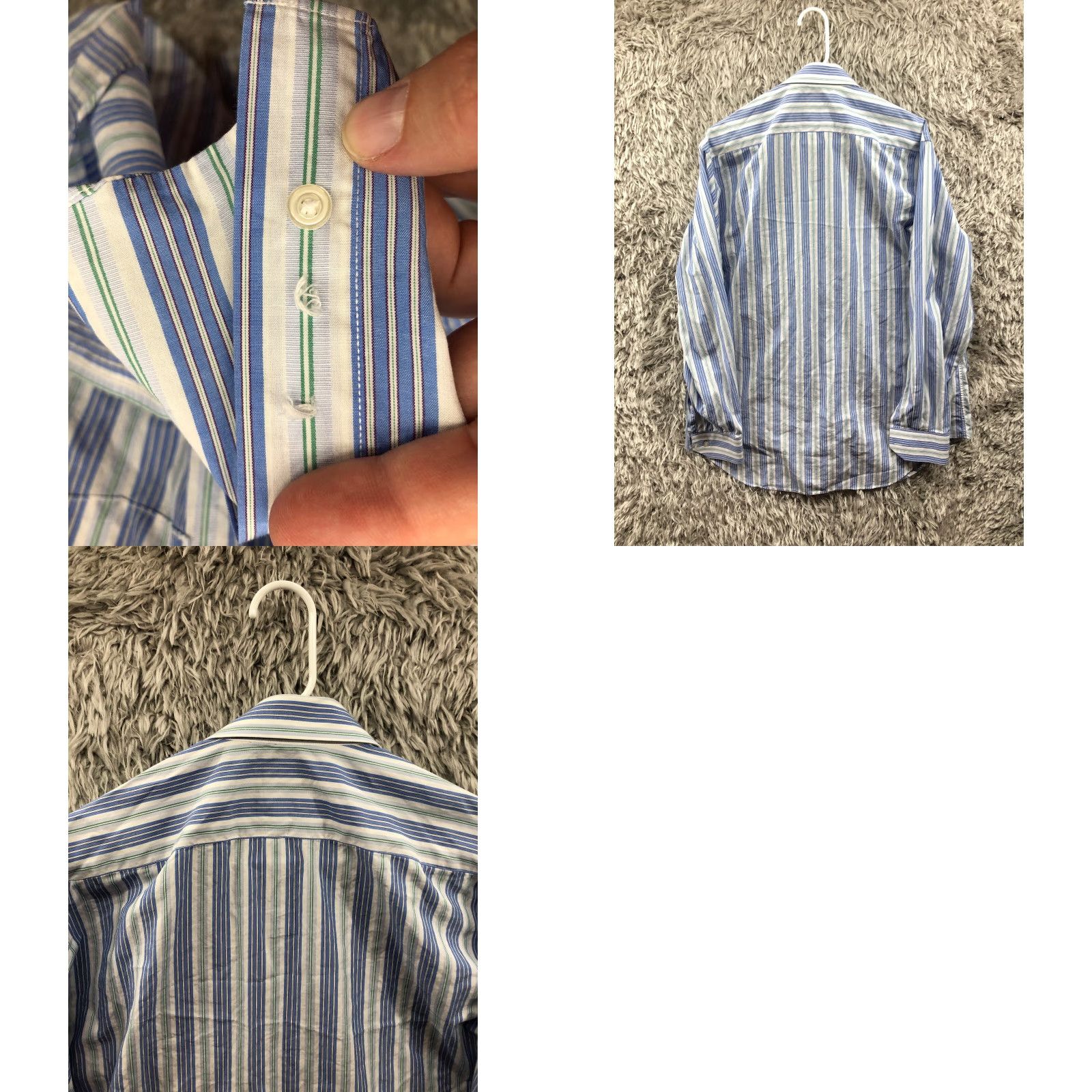 Tailorbyrd TAILORBYRD Shirt XL Mens Blue Striped Button-Down Long Sleeve Collar Button Up Holiday? Size US XL / EU 56 / 4 - 8 Thumbnail