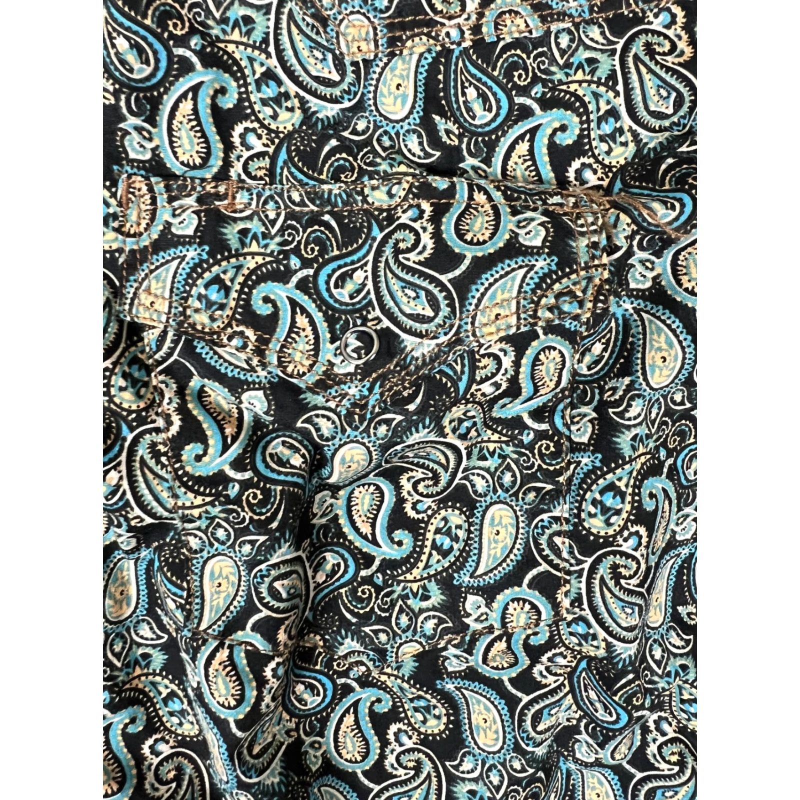 Roper Roper Shirt Mens 2XL Black Paisley Western Snap Front Long Sleeve Casual Size US XXL / EU 58 / 5 - 4 Thumbnail