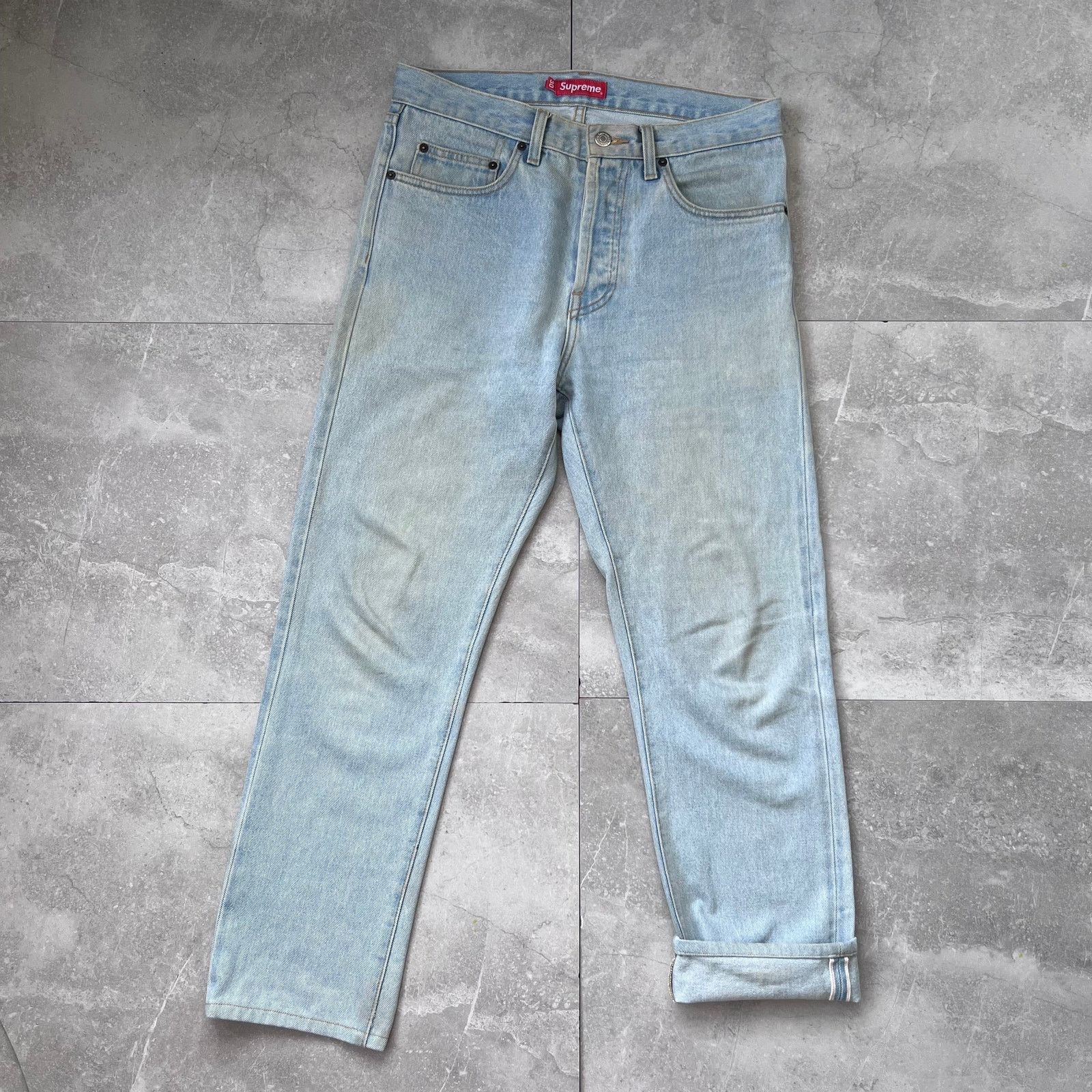 Supreme Supreme Light Wash Selvedge Denim Jeans – Size 30 Size US 30 / EU 46 - 1 Thumbnail