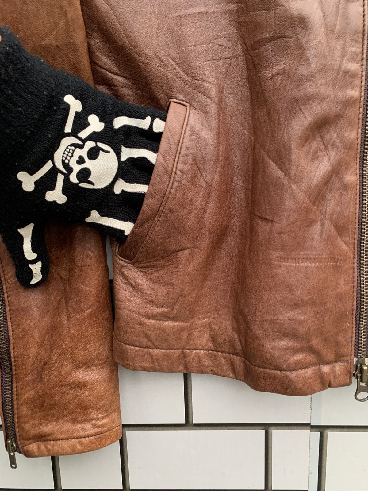 Japanese Brand Vintage Japanese Brand Perle Peche Leather Jacket Size S / US 4 / IT 40 - 11 Thumbnail