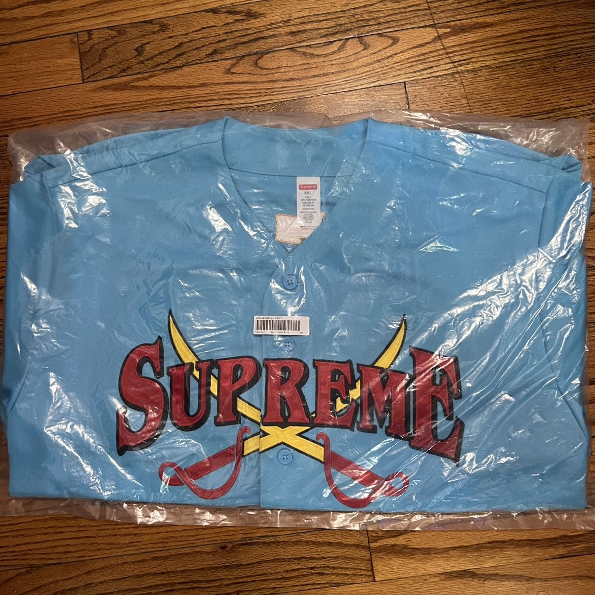 Supreme Supreme Swords Baseball Jersey Blue Size: XXL Size US XXL / EU 58 / 5 - 3 Thumbnail