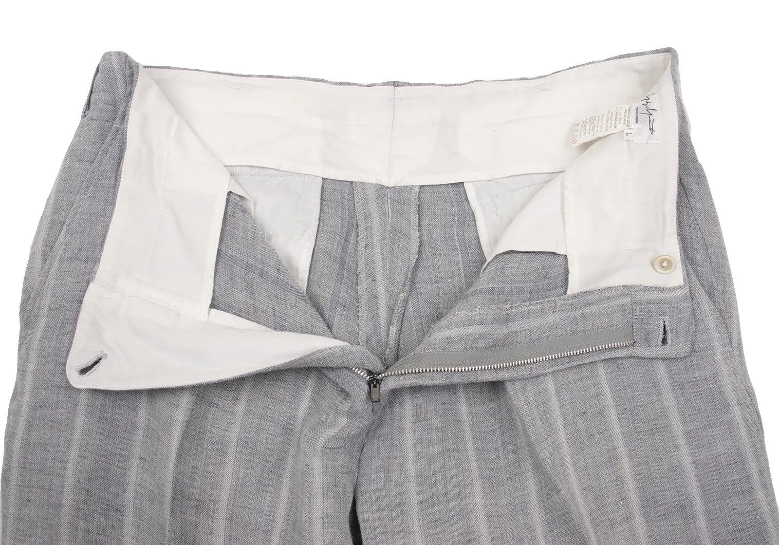 Yohji Yamamoto Yohji Yamamoto Linen-Blend Striped Tapered Pants Size US 38 / EU 54 - 10 Thumbnail