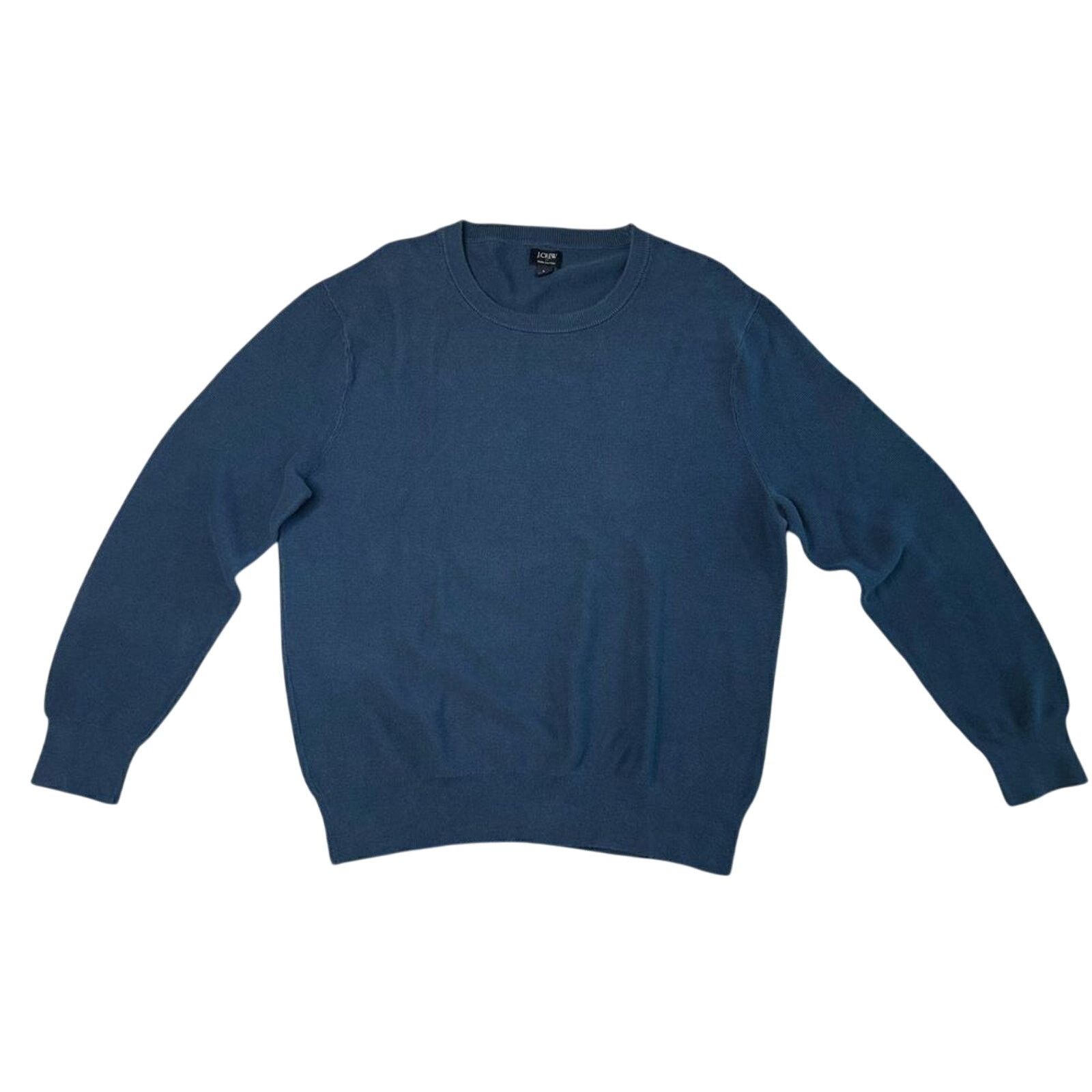 J.Crew J. Crew 100% Cotton Garter Stitch Blue Sweater LARGE Preppy Size US L / EU 52-54 / 3 - 3 Thumbnail