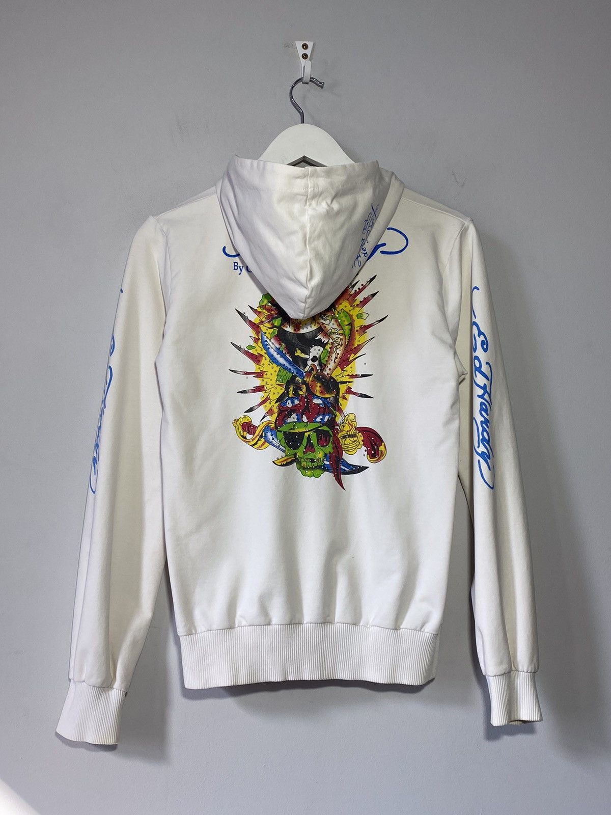 Ed Hardy × Japanese Brand Ed Hardy y2k hype streetwear style white zip hoodie Size XL / US 12-14 / IT 48-50 - 2 Thumbnail