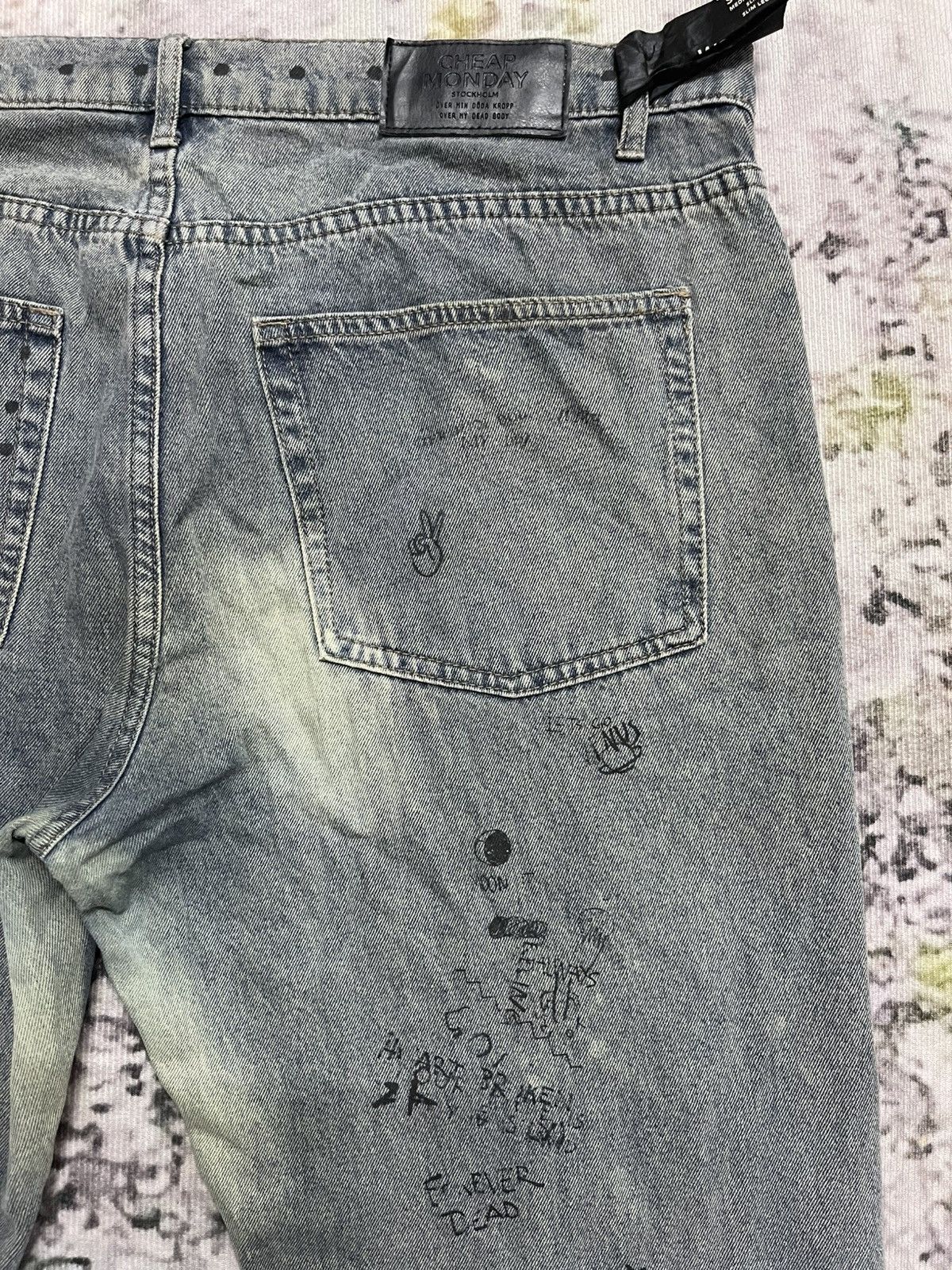 Cheap Monday × Japanese Brand Cheap Monday Japan Painted Skinnny Jeans Size US 37 - 14 Thumbnail