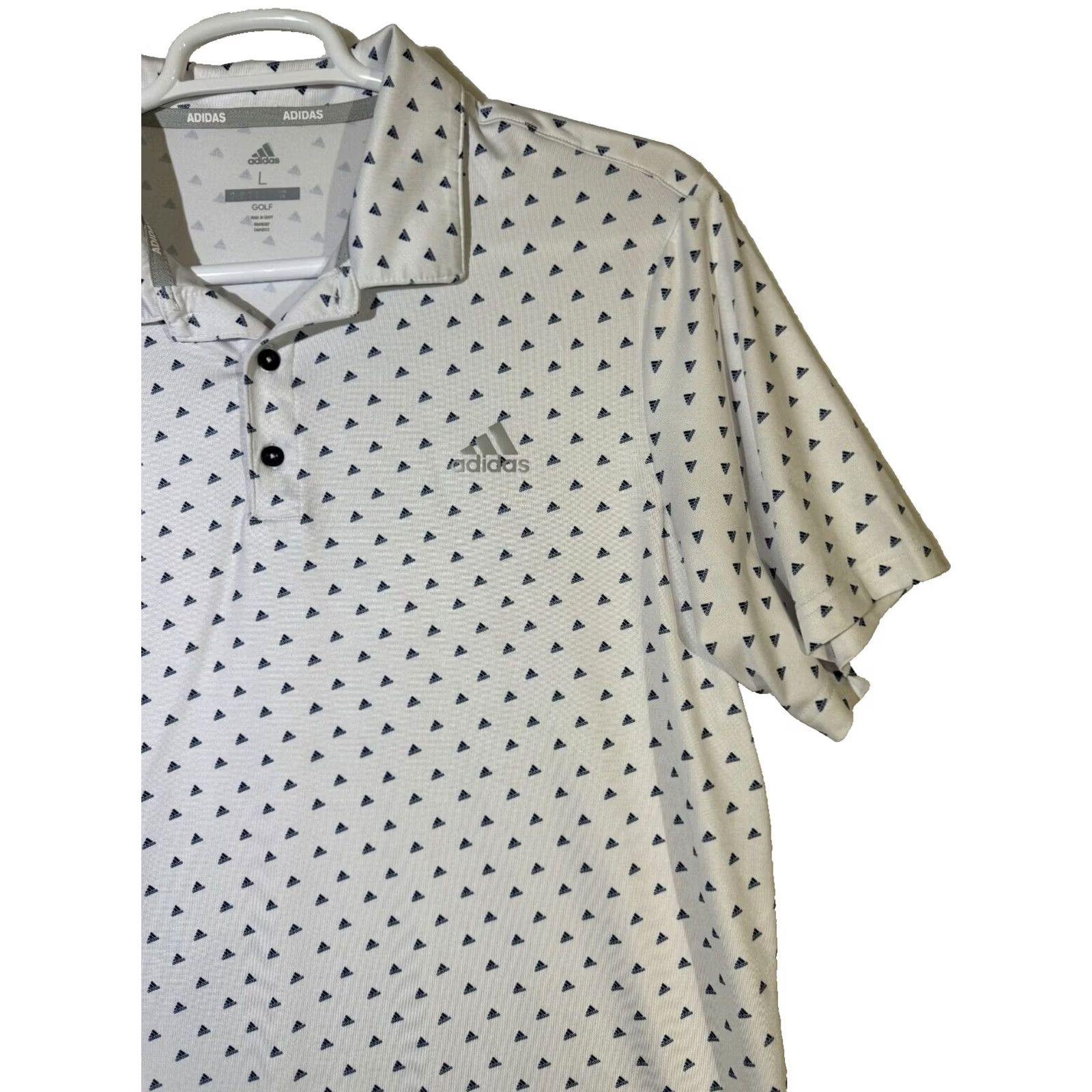 Adidas Adidas Golf Polo Shirt Men’s L White Pull‑Over Polyester-Blend Stretch Performance Size US L / EU 52-54 / 3 - 6 Thumbnail