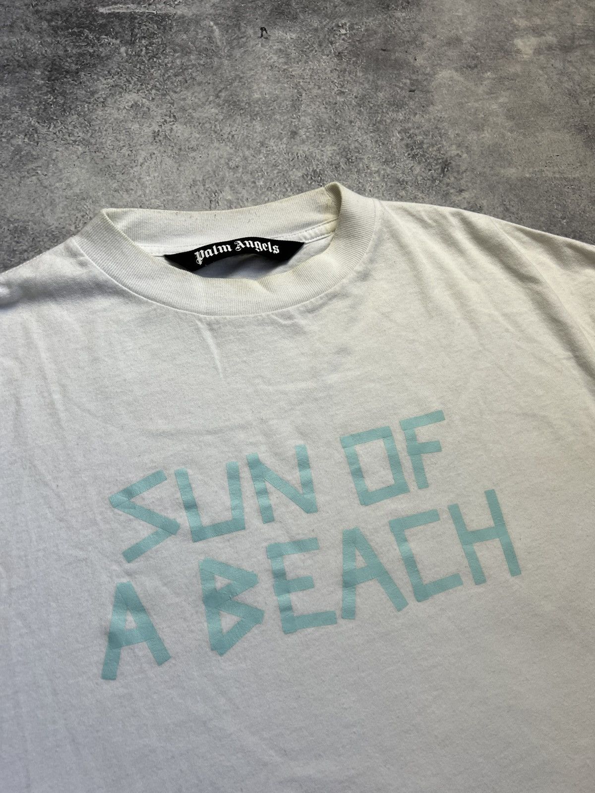 Palm Angels Palm angels white sun of a beach graphic tee Size US M / EU 48-50 / 2 - 2 Thumbnail