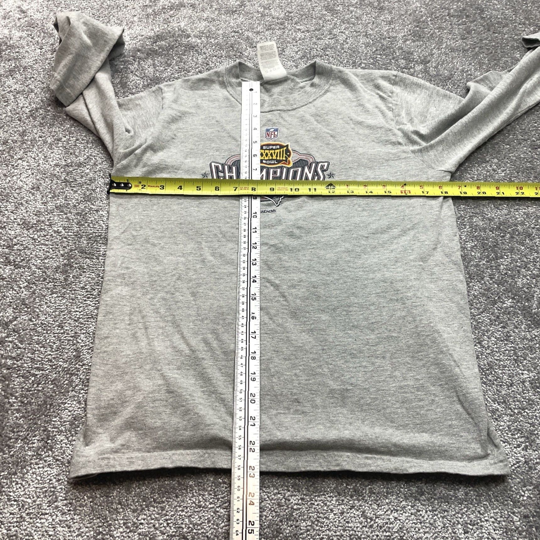 Reebok VINTAGE Reebok Shirt Women’s M Gray Long Sleeve Patriots XXXVIII Champions Shirt Women’s Medium Gray Long Sleeve Patriots Champions Vintage Size M / US 6-8 / IT 42-44 - 6 Thumbnail