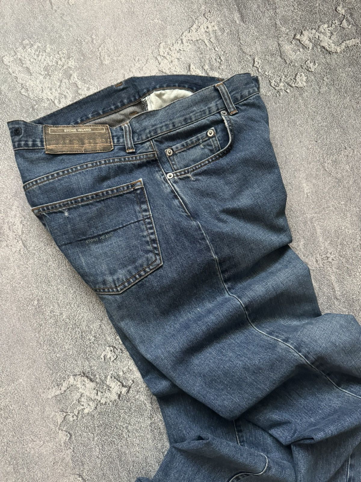 Stone Island × Vintage Stone island SI 33 denim pant trouser Jean chino 90s Size US 33 - 18 Thumbnail