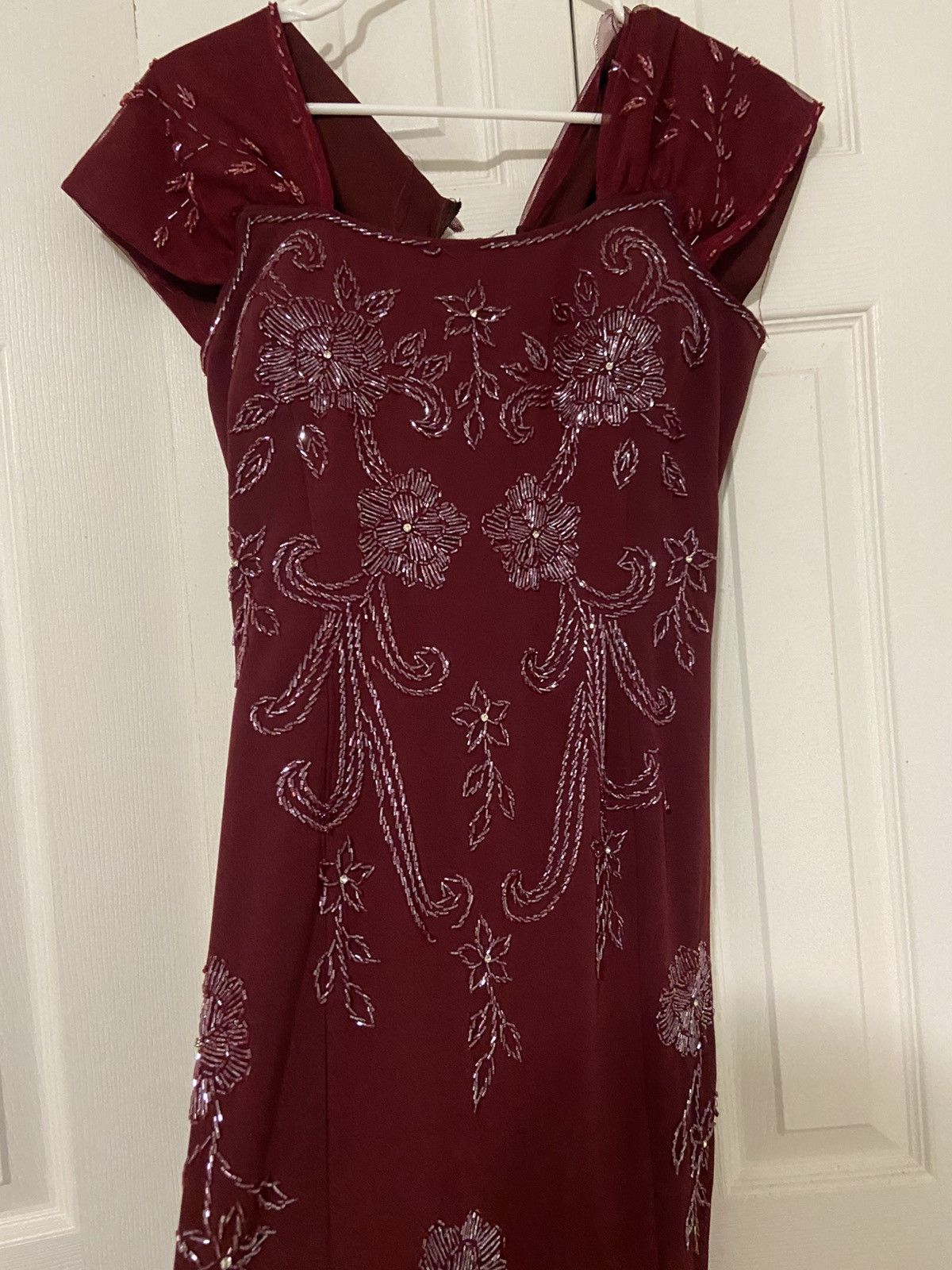 Other Vintage Burgundy Beaded Dress Size M / US 6-8 / IT 42-44 - 3 Thumbnail