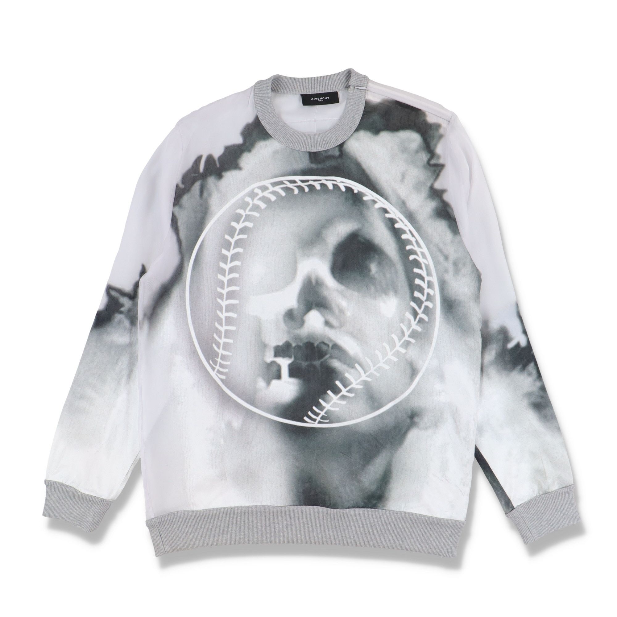 Givenchy Grey Runway Baseball Skull Organza Silk Sweatshirt Size US M / EU 48-50 / 2 - 1 Thumbnail