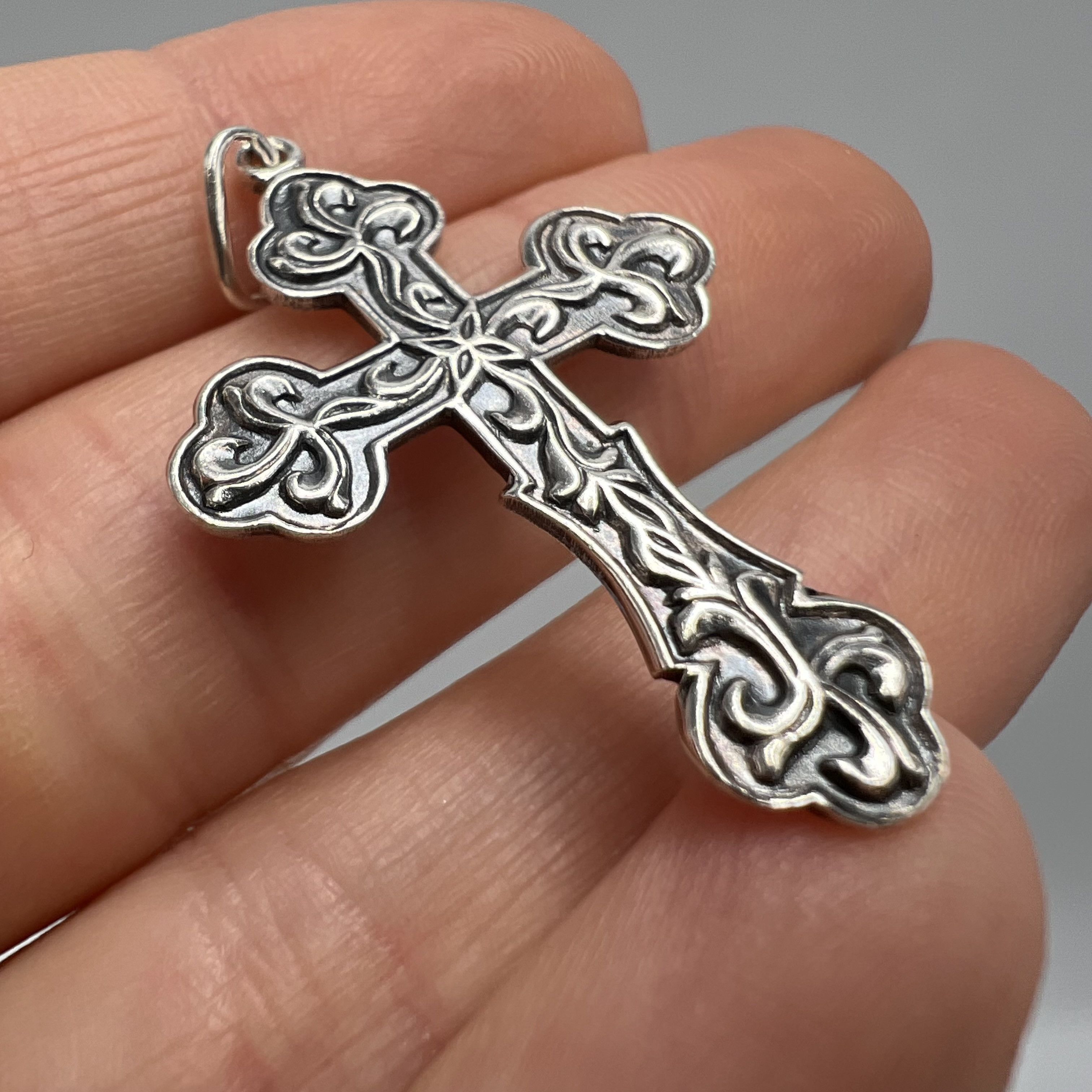 Vintage Vintage Pendant Icon Cross Jewelry Sterling Silver 3.35gr Size ONE SIZE - 4 Thumbnail