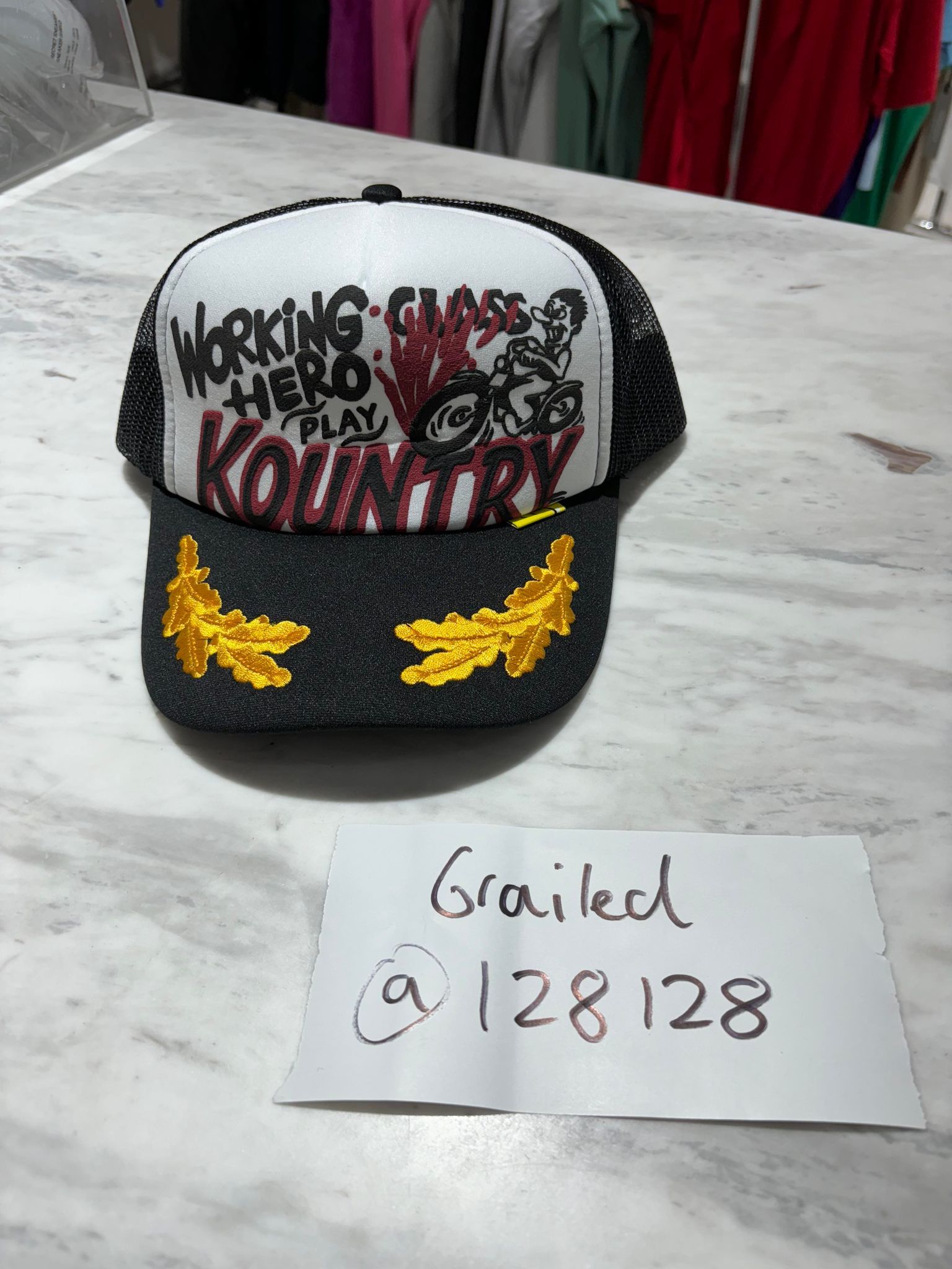 Pre-owned Kapital Kountry Racer Trucker Cap In Black