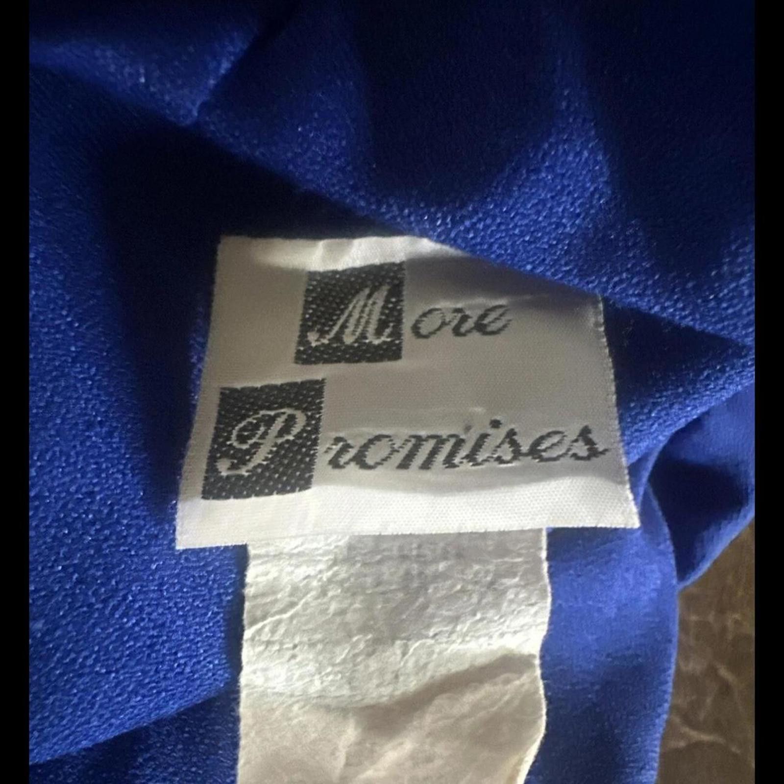Other Vintage More Promises Blue Dress 18W Made in USA Size XXL / US 16-18 / IT 52-54 - 4 Thumbnail