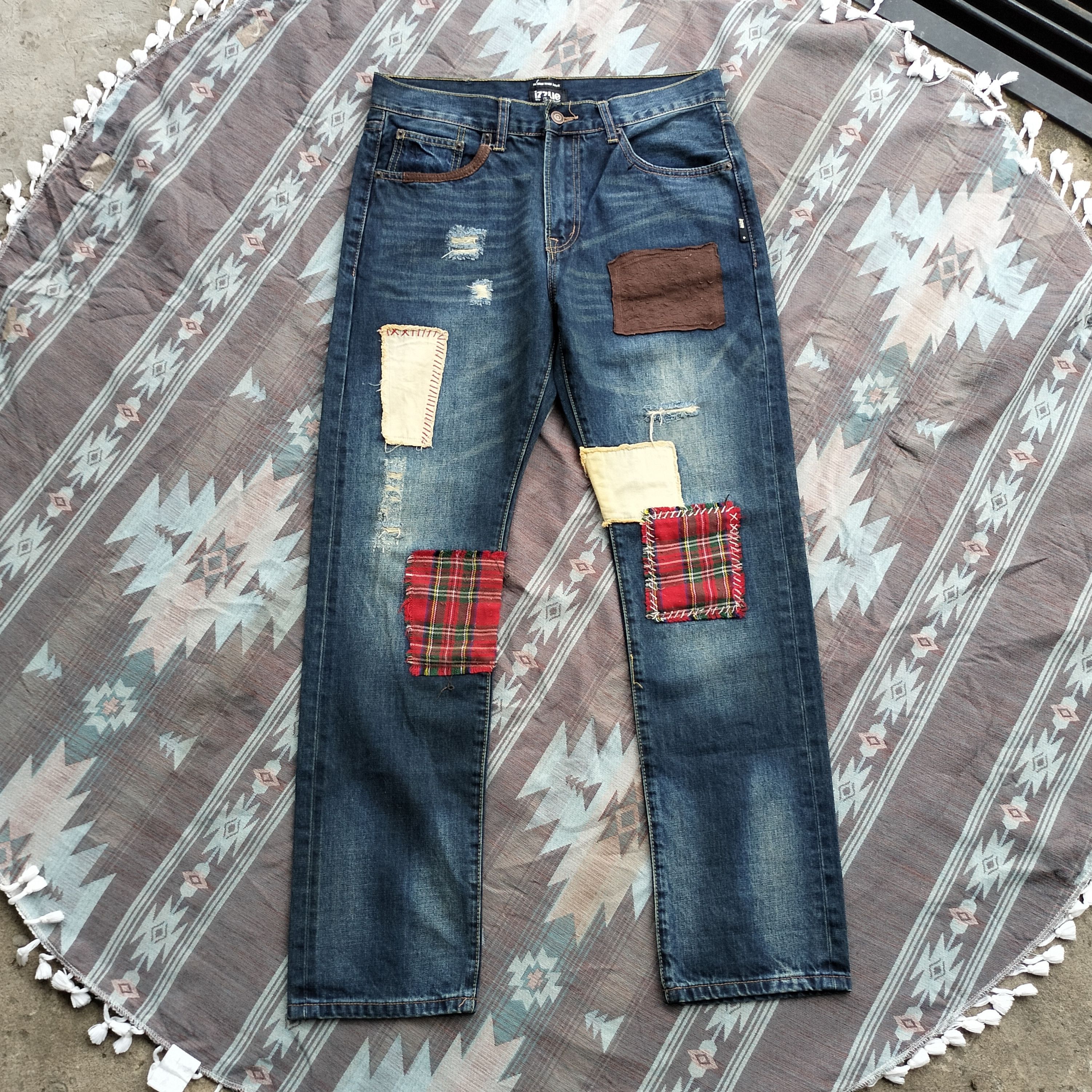 izzue Izzue patchwork premium denim japan Size US 33 - 1 Thumbnail