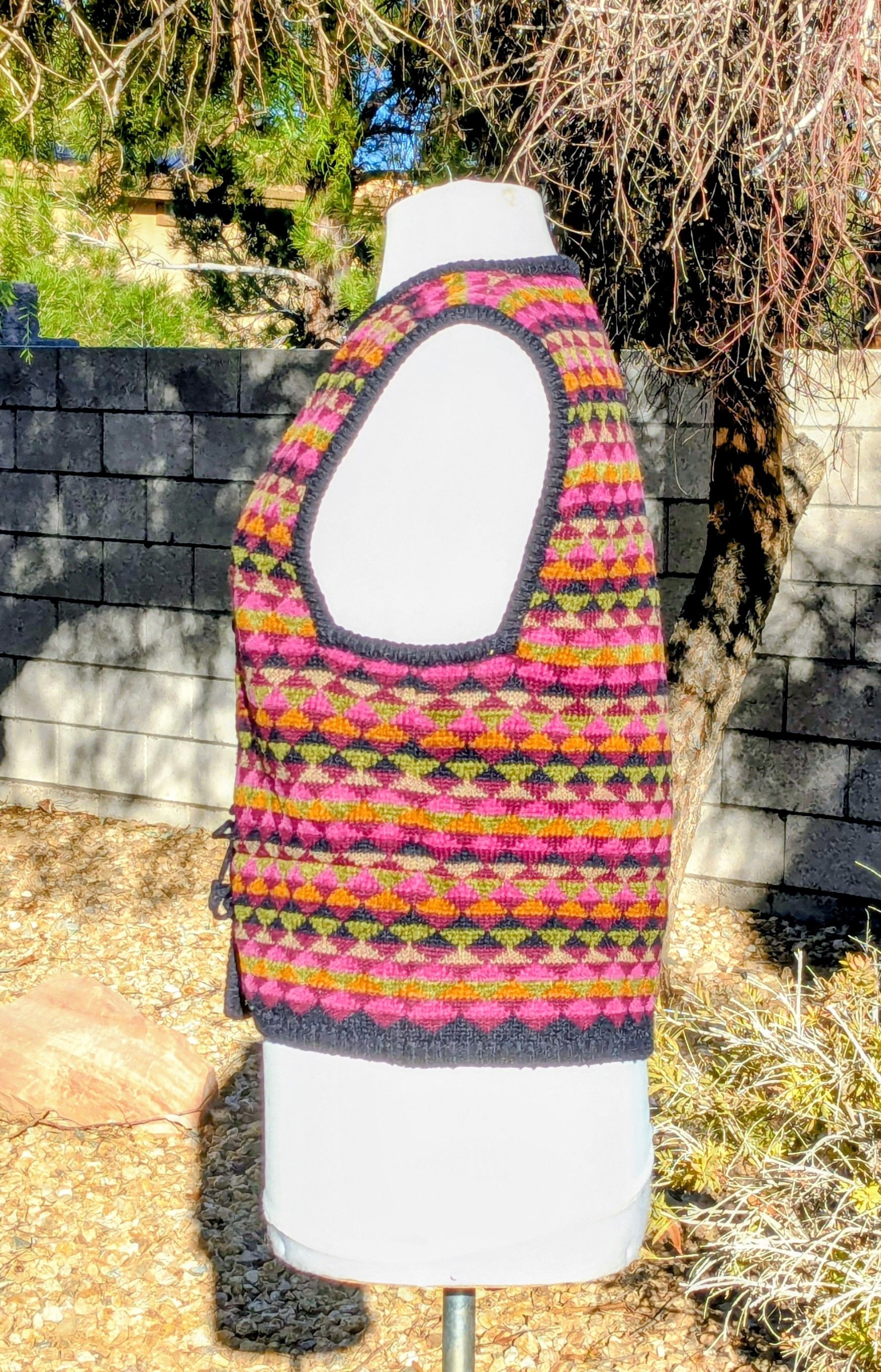 Other Vintage Lilac Fair Isle Petite Wool Button Knit Sweater Vest Size S / US 4 / IT 40 - 3 Thumbnail