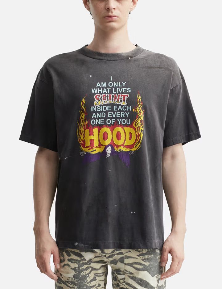 Neighborhood × Saint Michael o1mle0326 Saint Michael x Neighborhood Hood Tee Shirt Black Size US XXL / EU 58 / 5 - 5 Thumbnail