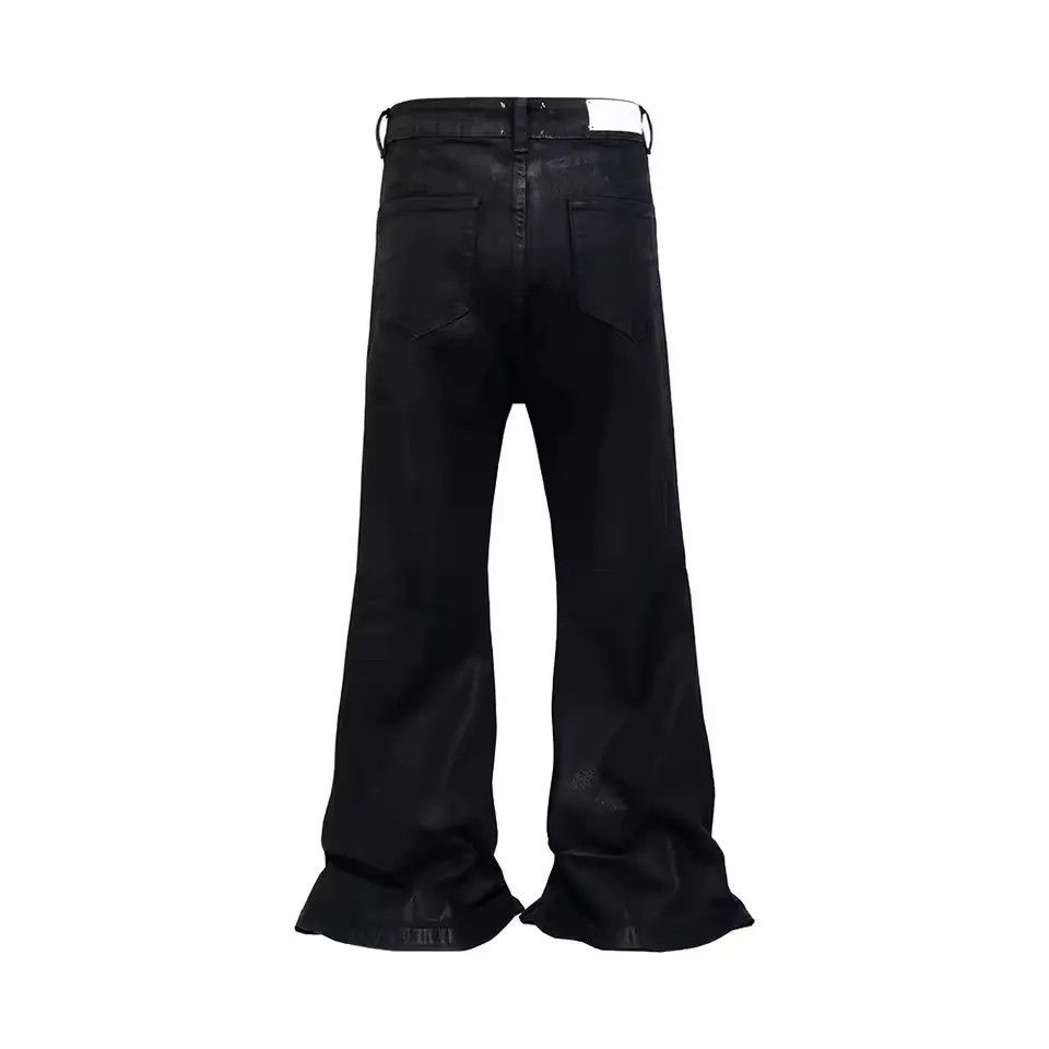 Japanese Brand Wax Coated Stacked Flared Denim Jeans Size US 30 / EU 46 - 4 Thumbnail