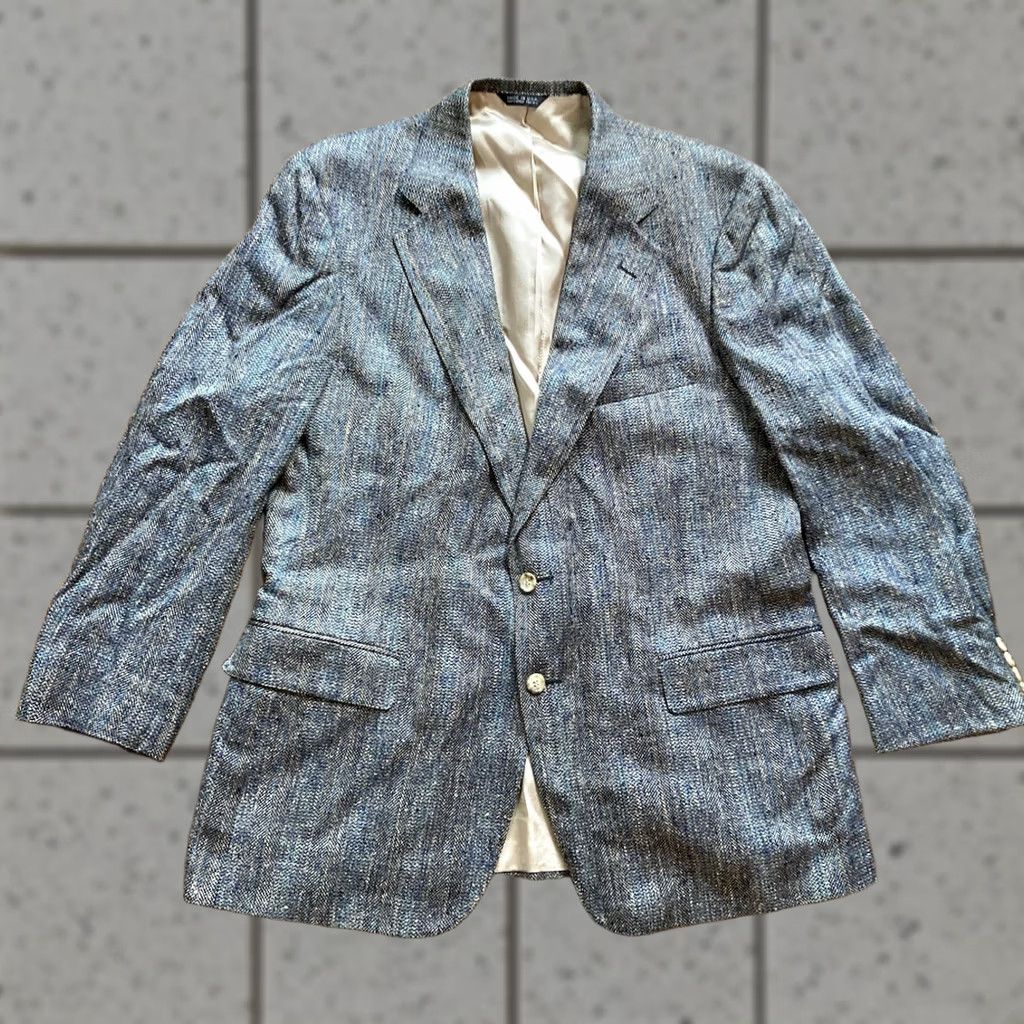 Ralph Lauren VINTAGE Ralph Lauren Blazer Mens 44 Gray Polo University Club Size 44R Blue Tweed Size US XXL / EU 58 / 5 - 1 Thumbnail