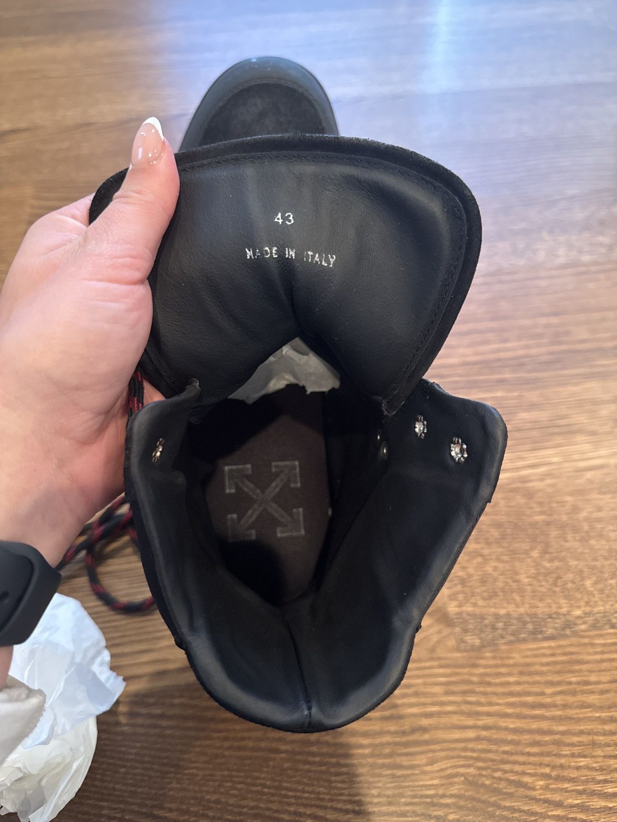 Off-White Off-White Black Leather Hiking Boot Size US 10 / EU 43 - 9 Thumbnail