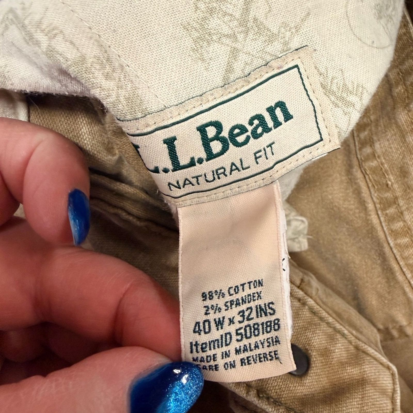 L.L. Bean L.L. Bean Cargo Men's Tan Pants Size US 40 / EU 56 - 3 Thumbnail
