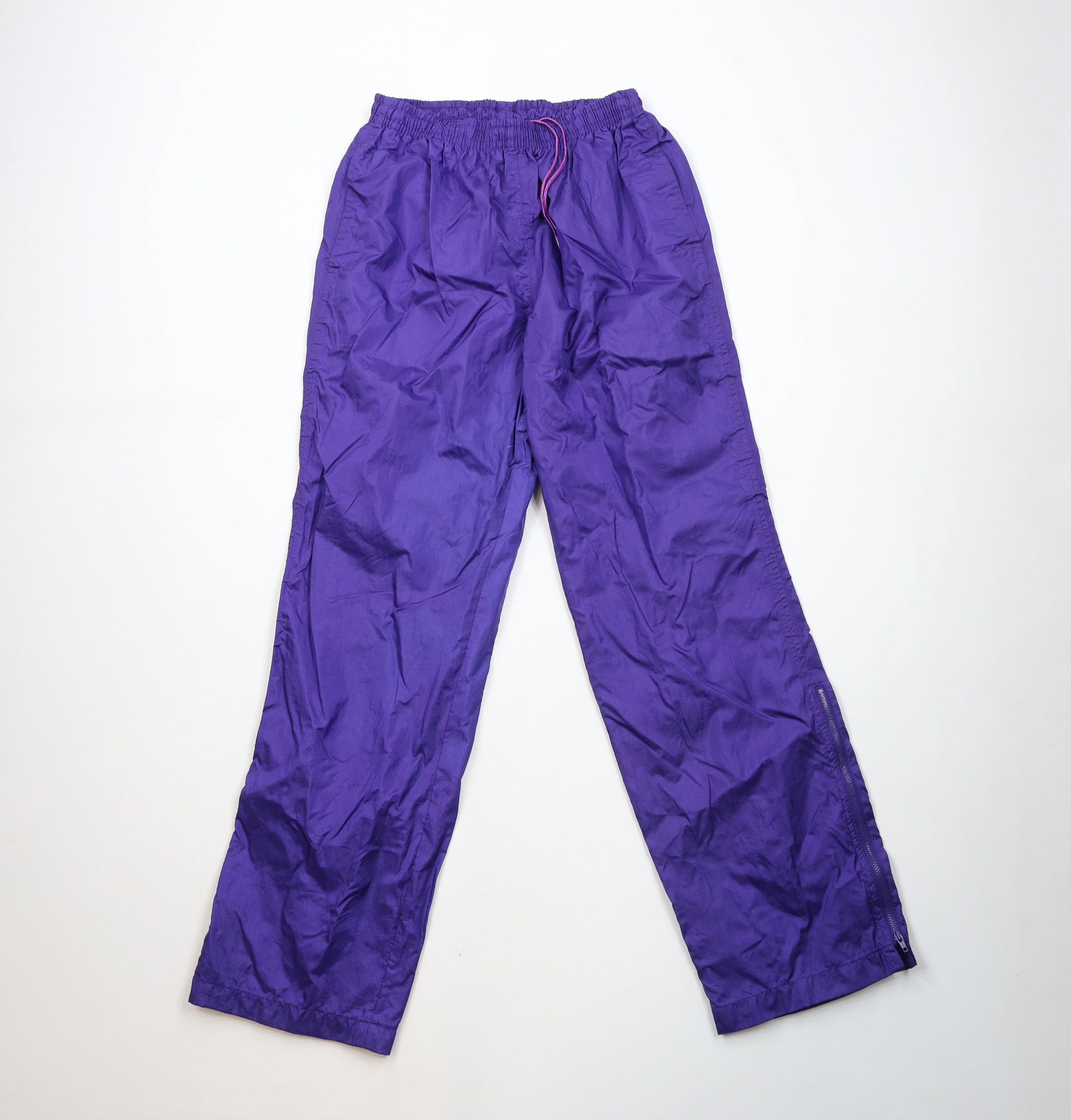 Vintage Vintage 90s Streetwear Wide Leg Windbreaker Pants Purple Size 30" / US 8 / IT 44 - 1 Thumbnail