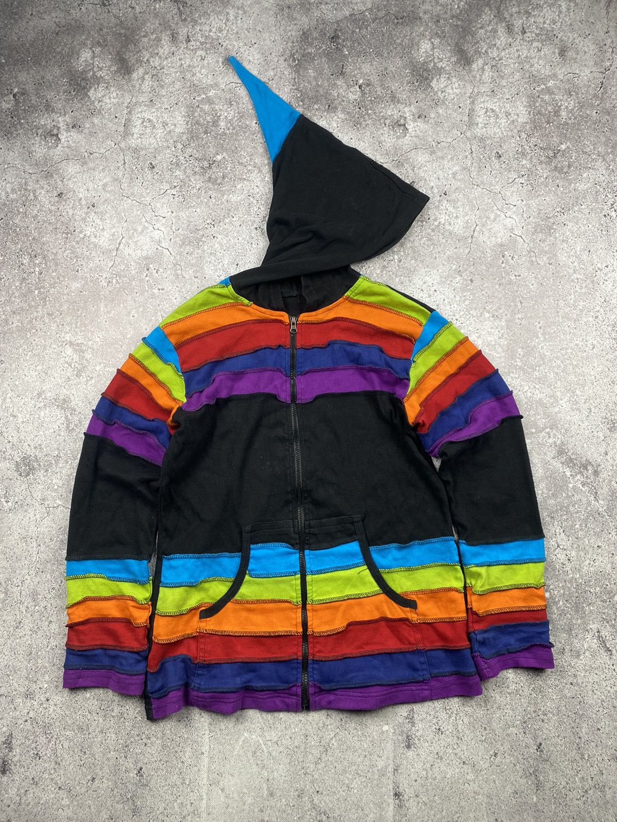 Japanese Brand × Vintage Textured rare Nepal zip up hoodie y2k opium avantgarde art Size US S / EU 44-46 / 1 - 1 Thumbnail
