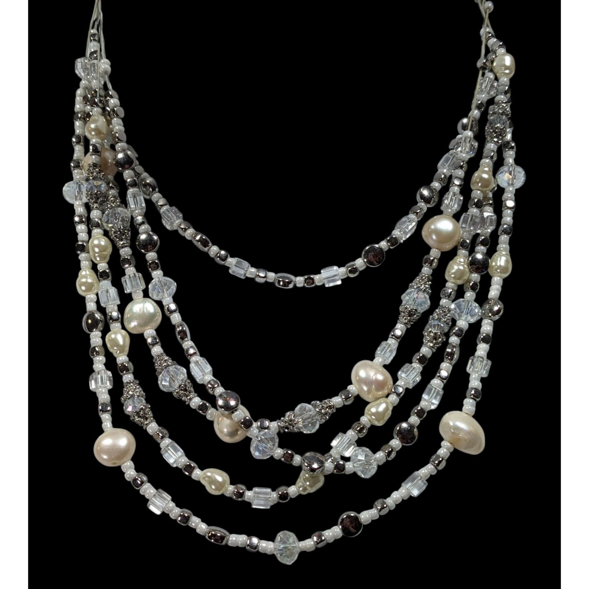 Other Premier Designs Elegant Pearl And Glass Beaded Multilayer Ne Size ONE SIZE - 4 Thumbnail
