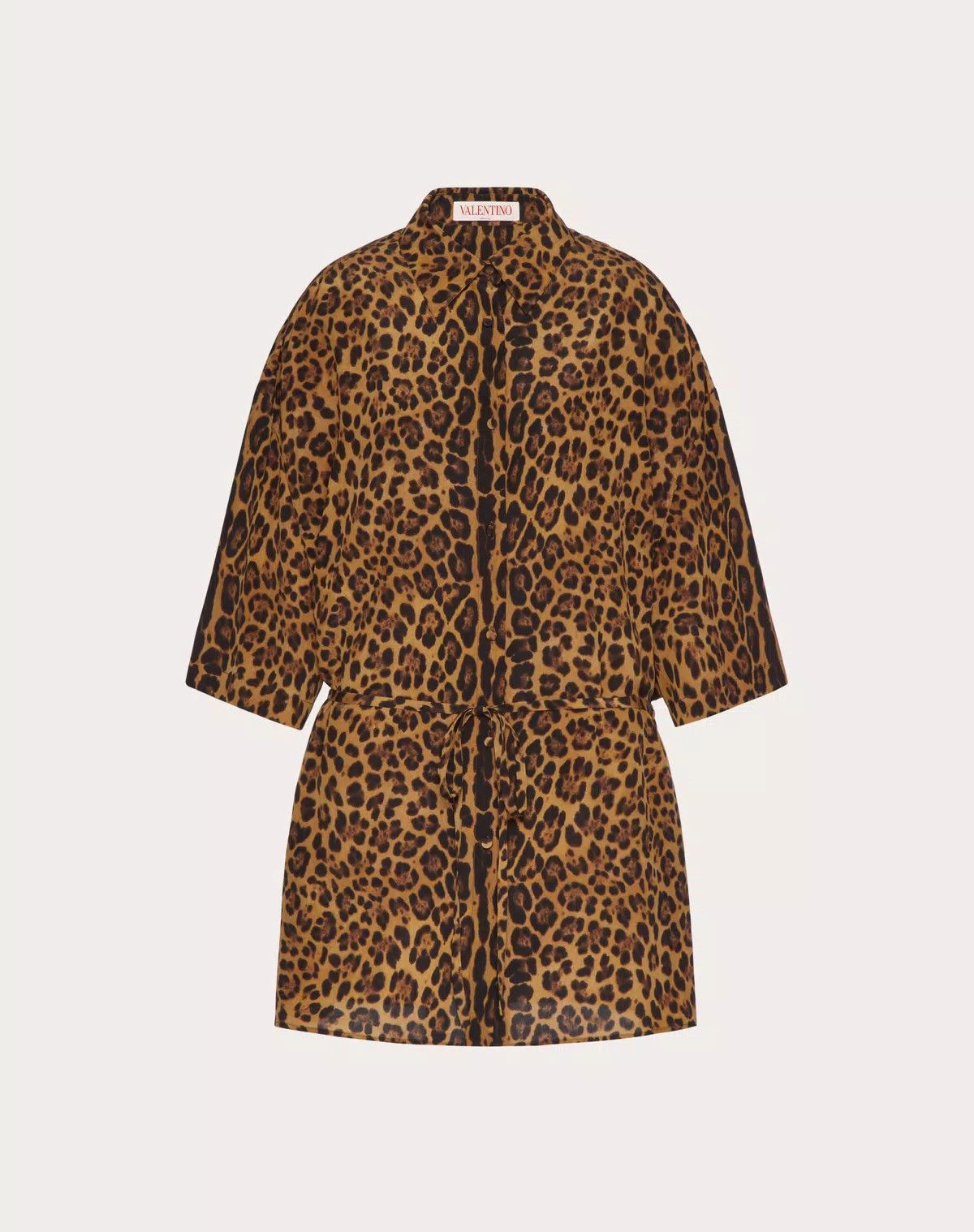 Valentino o1s1wg110625 Animalier Crepe Blouse in Leopard/Brown Size S / US 4 / IT 40 - 1 Thumbnail