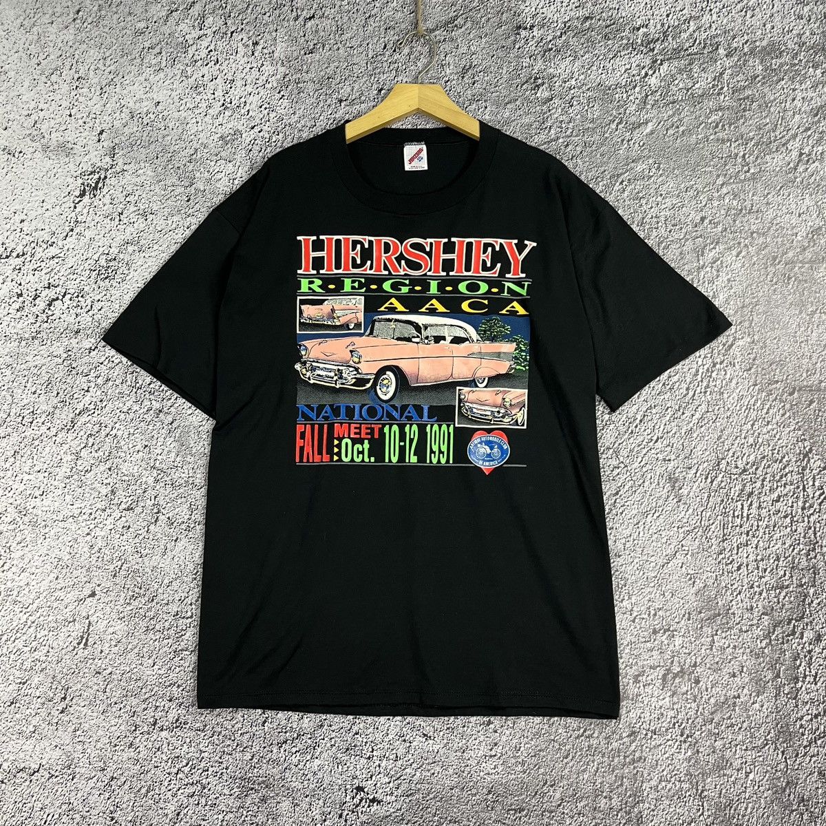 Jerzees × Vintage Jerzees Hershey Region AACA Vintage Car Printed Black Tee Size US XXL / EU 58 / 5 - 1 Thumbnail