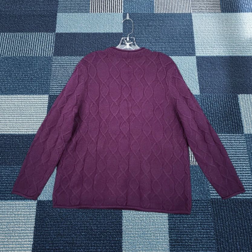 Talbots Talbots Sweater Womens XLP Purple Cable-Knit Wool Blend Crew Neck Pullover All Seasons Ladies Petite 70s? Size XL / US 12-14 / IT 48-50 - 1 Thumbnail