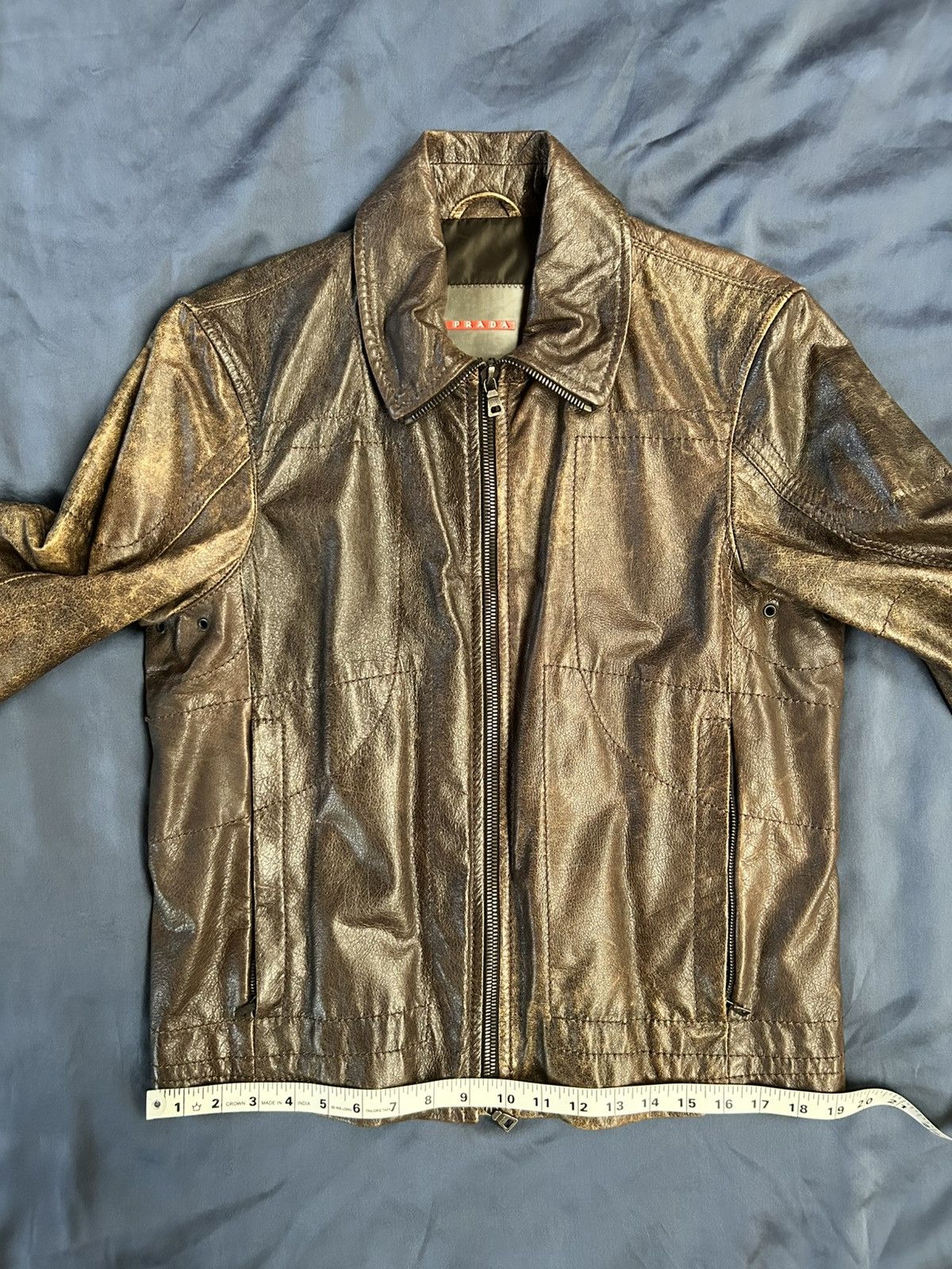 Prada Prada Leather Zip Motorcycle Jacket SYV058 Size US M / EU 48-50 / 2 - 13 Thumbnail