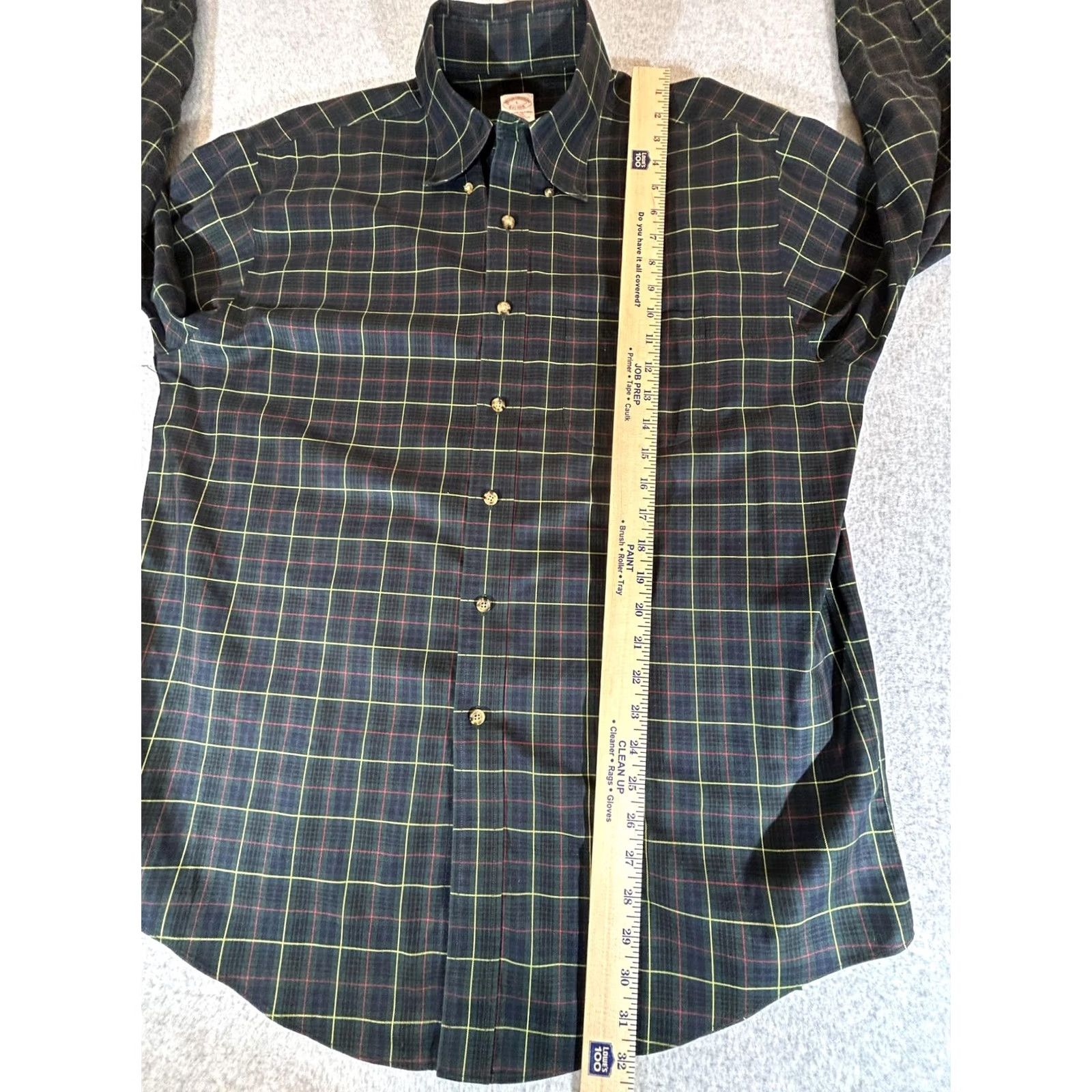 Brooks Brothers Brooks Brothers Shirt Mens Large Green Plaid Button Long Sleeve Business Office Size US L / EU 52-54 / 3 - 5 Thumbnail